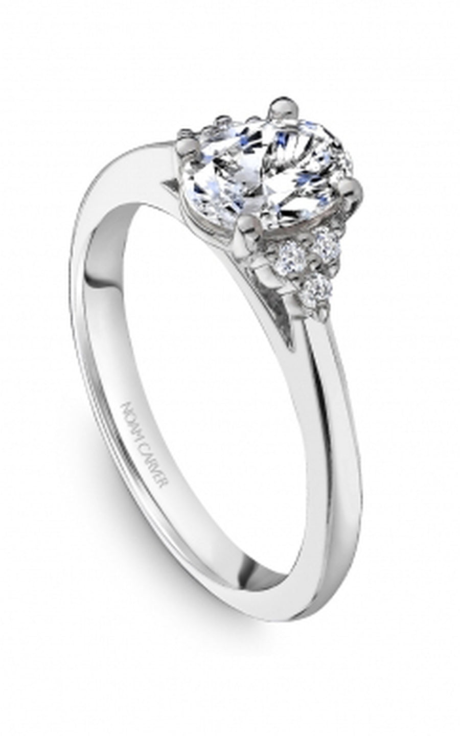Noam Carver Bridal Engagement Ring R060 02A - Elegant Solitaire Diamond Ring for Women, 14K White Gold Wedding Band, Perfect for Proposals, Anniversaries & Special Occasions