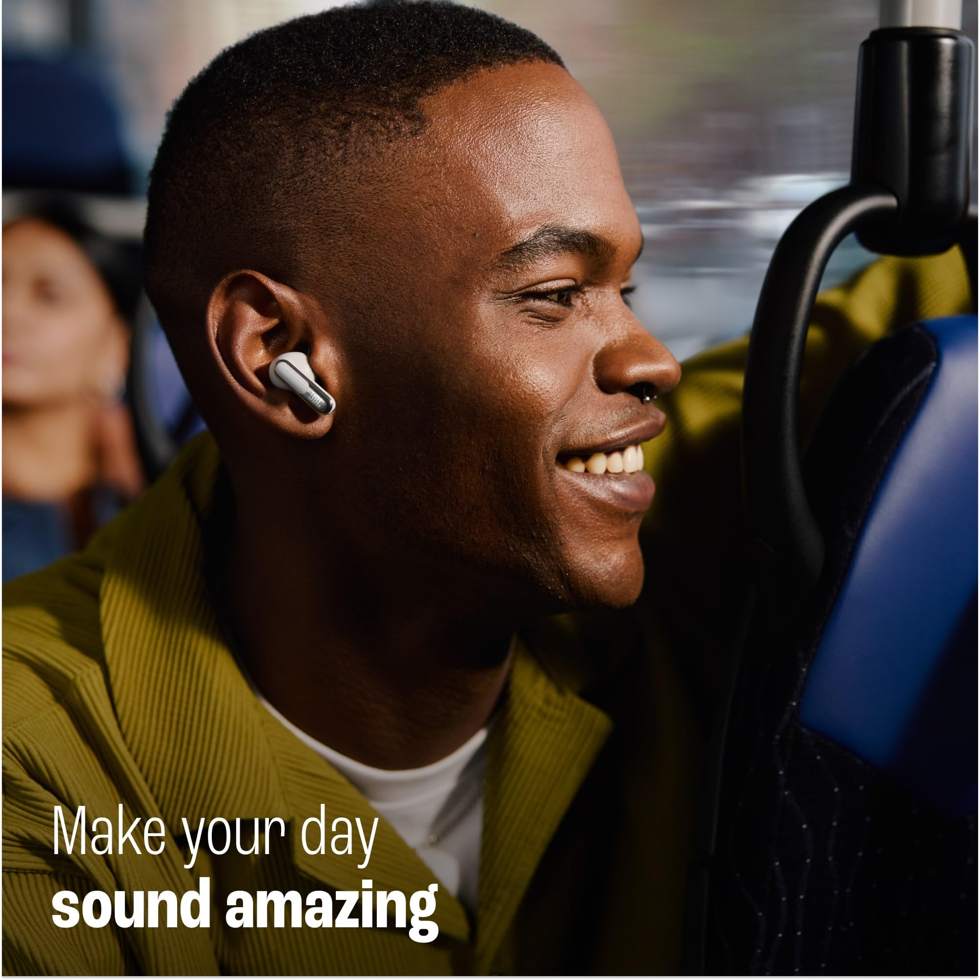 JBL Live Flex 3 Wireless Bluetooth Earbuds - 50H Battery, True Adaptive Noise Cancelling, Hi-Res Audio, IP54 Waterproof, Open-Back Stick Design (Black) | Perfect for Gym, Commuting & Travel
