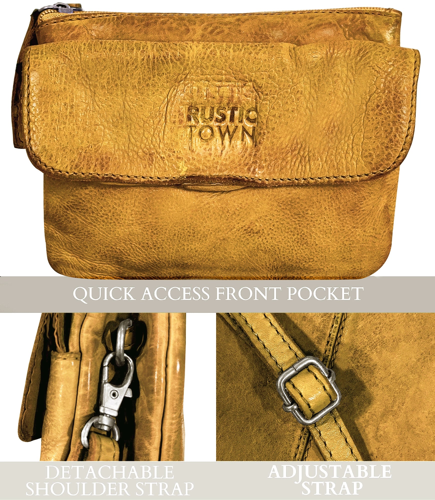 Stylish Yellow Leather Sling Bag Wristlet Clutch for Women - Perfect for Parties, Travel & Everyday Use