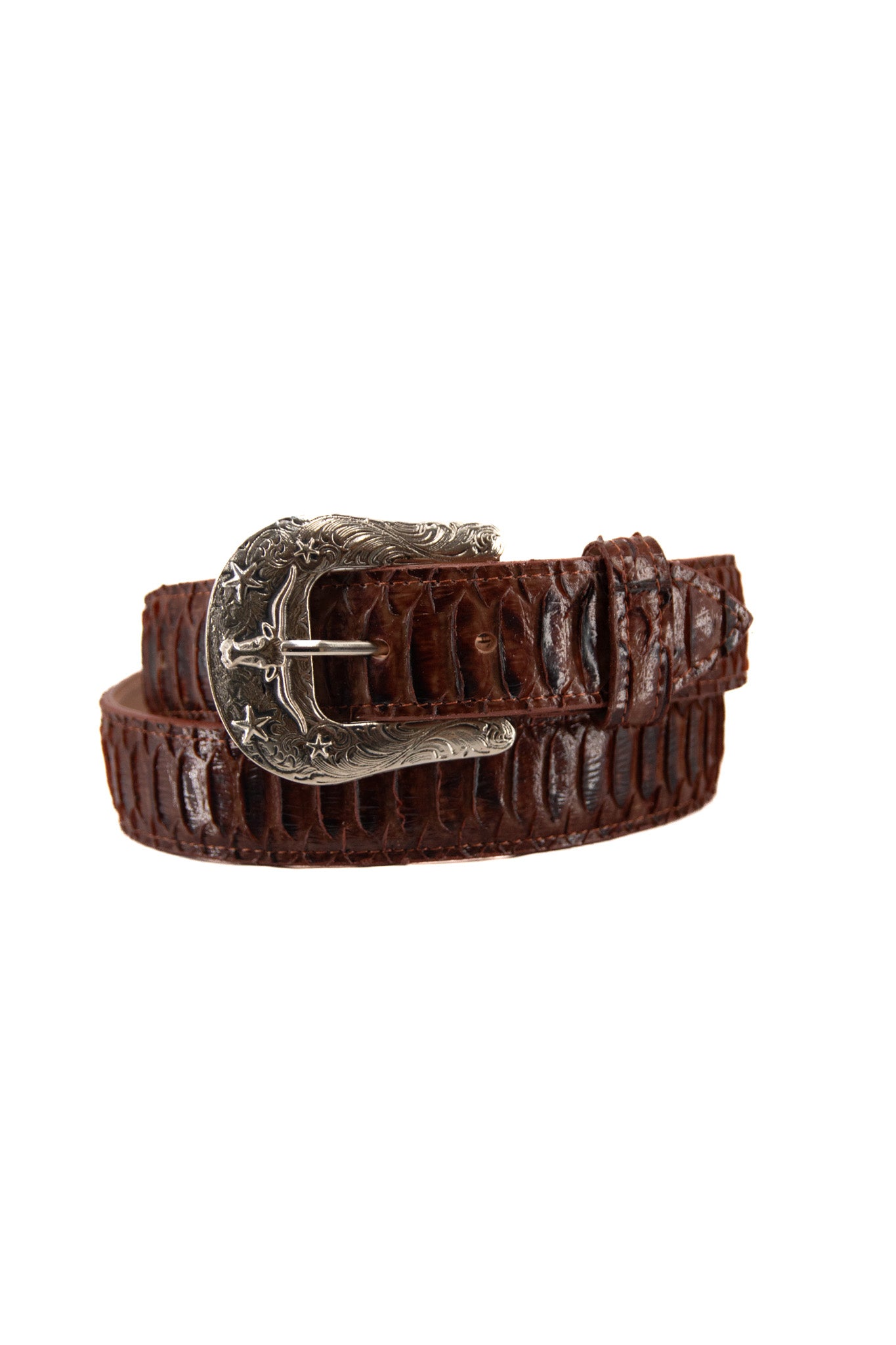 Python Longhorn X Buckle Cowboy Belt - Genuine Leather Western Belt for Men - Perfect for Rodeo, Country Music Festivals & Western Fashion Outfits