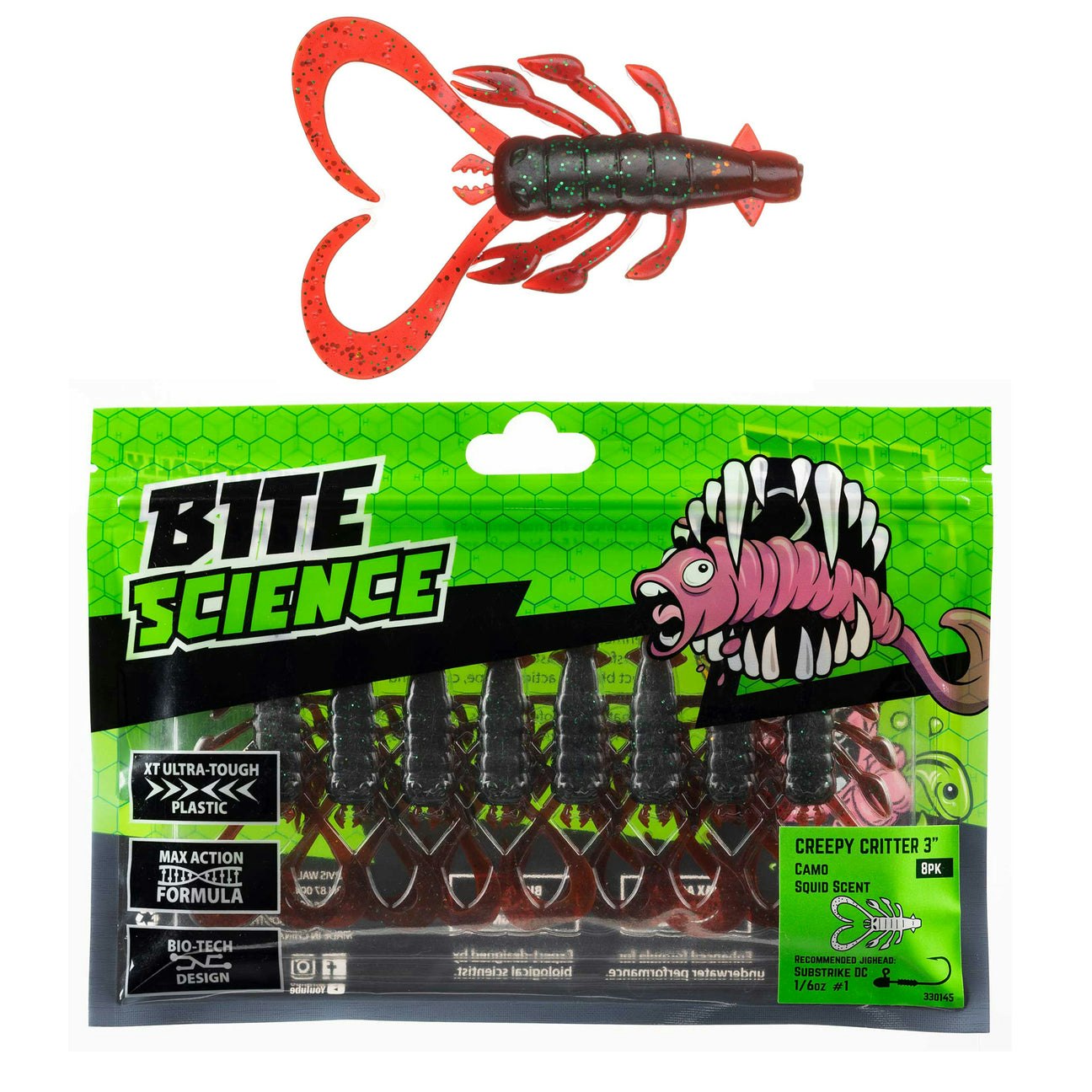 Bite Science Creepy Critter Lures - Realistic Insect & Bug Fishing Lures for Bass, Trout & Panfish - Perfect for Freshwater & Saltwater Fishing Adventures