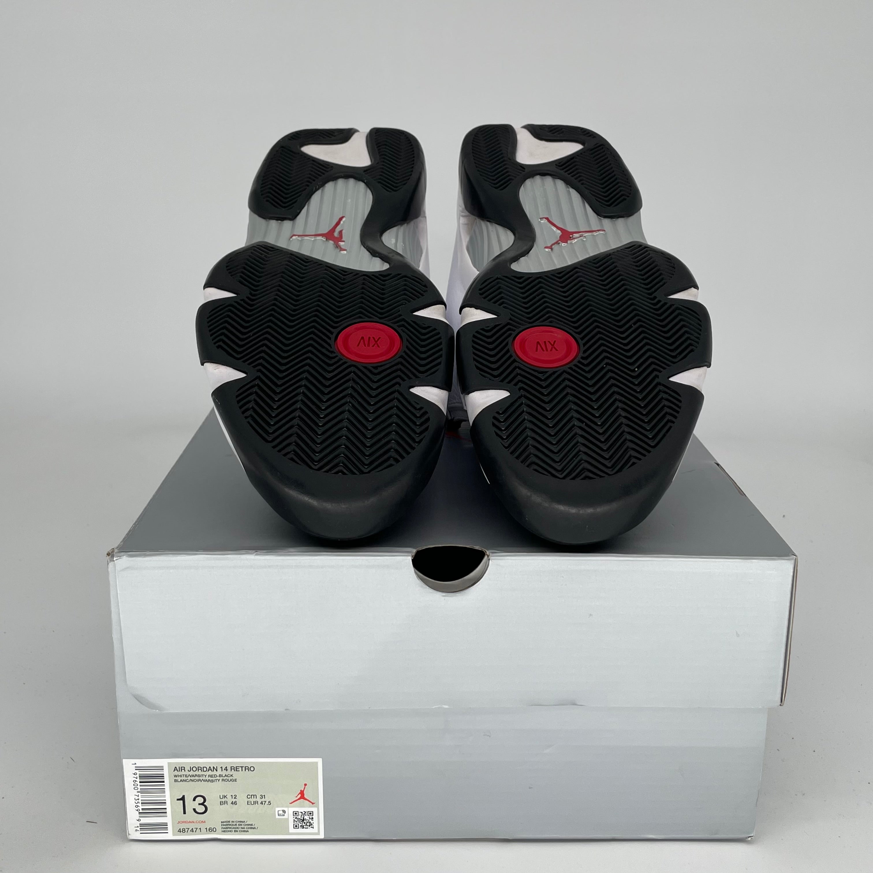 Original Air Jordan 14 Retro 'Black Toe' Men's Basketball Shoes Size 13 (487471-160) - Perfect for Sneaker Collectors & Court Performance