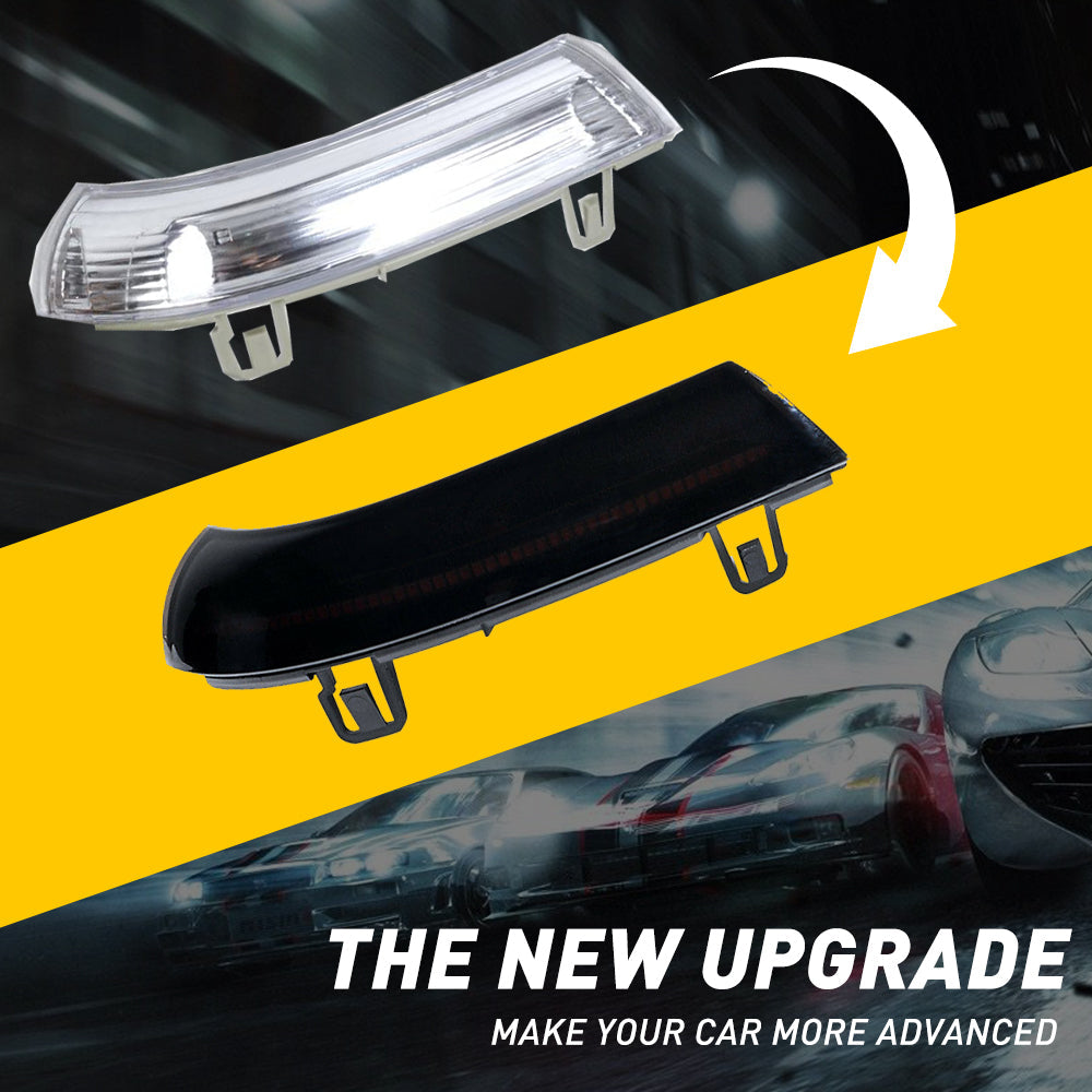 Smoke Lens Amber LED Turn Signal Side Rearview Mirrors for 2001-2010 VW & 2002-2008 Skoda Superb B5 - Enhanced Visibility & Safety for Night Driving