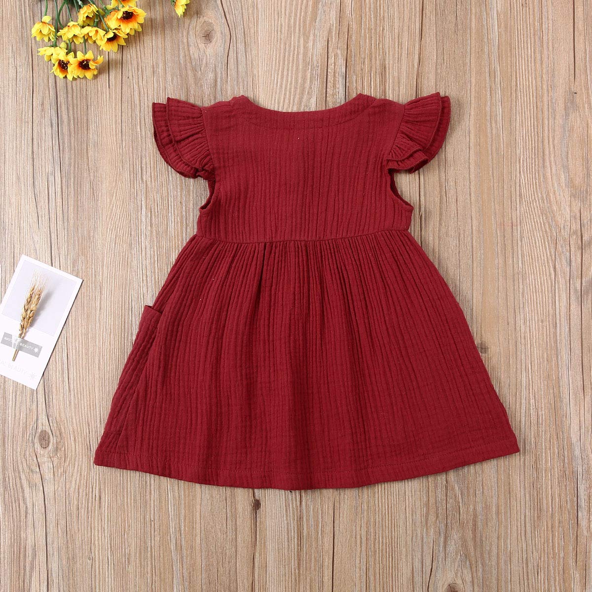 Organic Cotton Ruffled Sleeve Tunic Dress for Baby Girls - Soft Swing Casual Sundress, Princess Party Dress for Toddlers - Perfect for Birthday Parties, Photo Shoots & Summer Outings