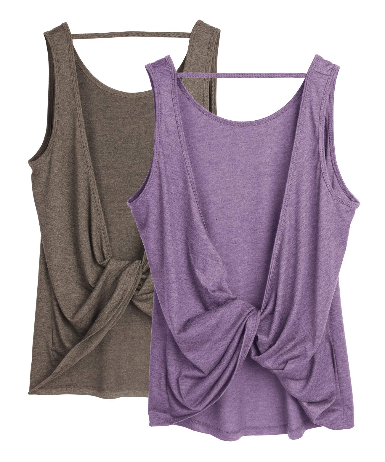ICY ZONE Women's Open Back High Neck Workout Tank Top - Breathable Athletic Gym Shirt for Yoga, Running & Fitness Training