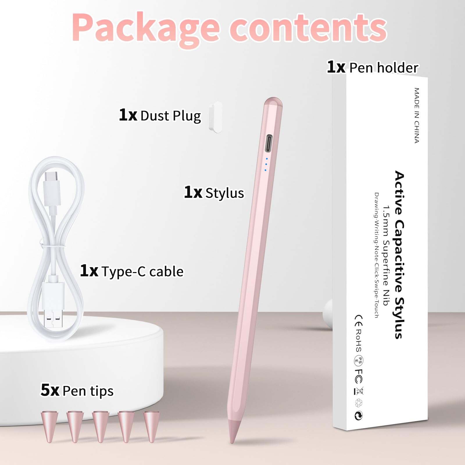Premium Stylus Pen for iPad 2024-2018 | Fast Charging 30Mins | Tilt Sensitivity & Palm Rejection | Magnetic Design | Compatible with iPad 10/9/8/7/6, Air 3/4/5/11/M2, Mini 5/6, Pro 11/12.9/13-inch M4 | Perfect for Drawing, Note-Taking & Digital Art