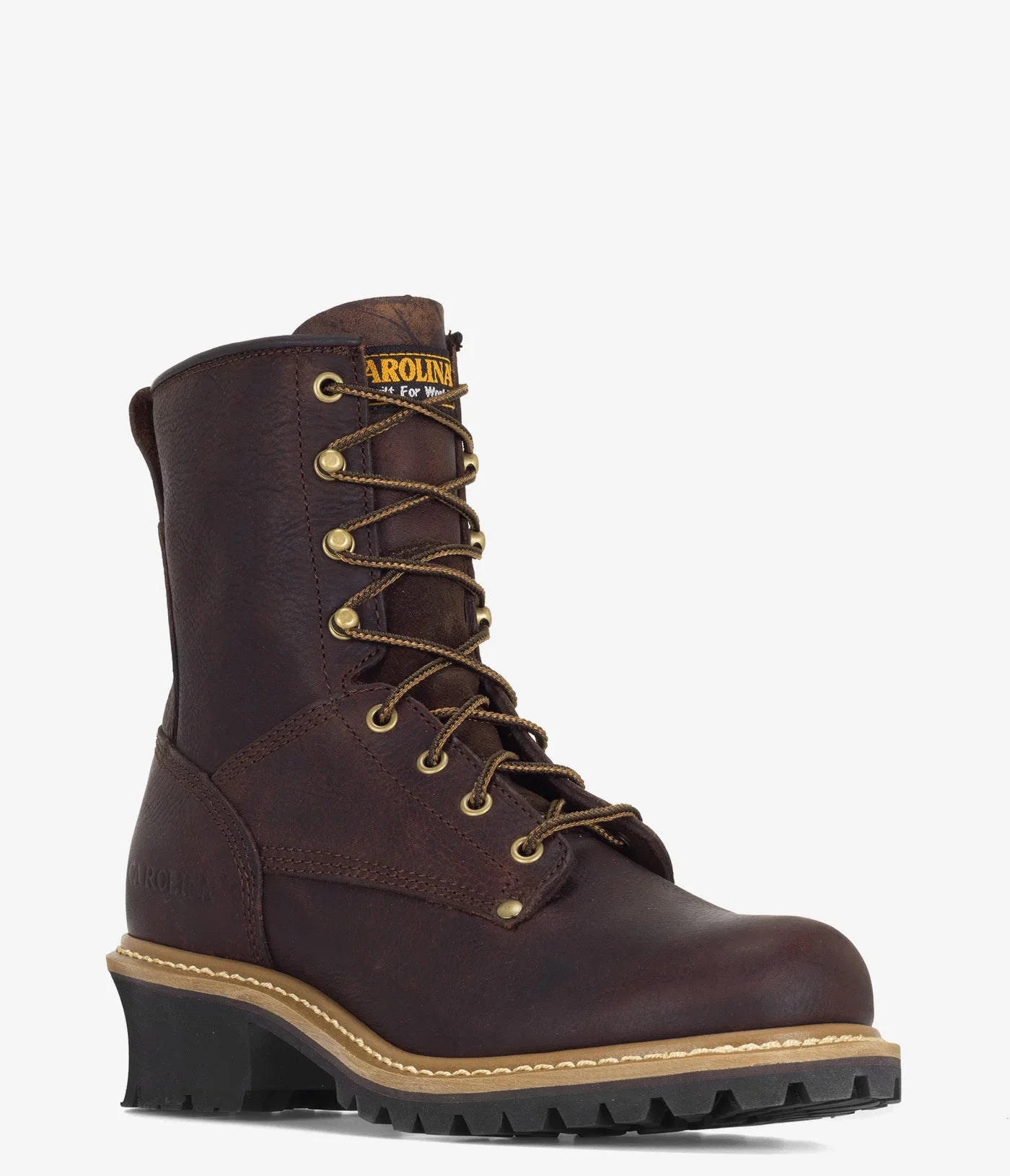 Men's Carolina Elm 8 Leather Logger Boots - Durable Work Boots for Construction, Hiking & Outdoor Activities