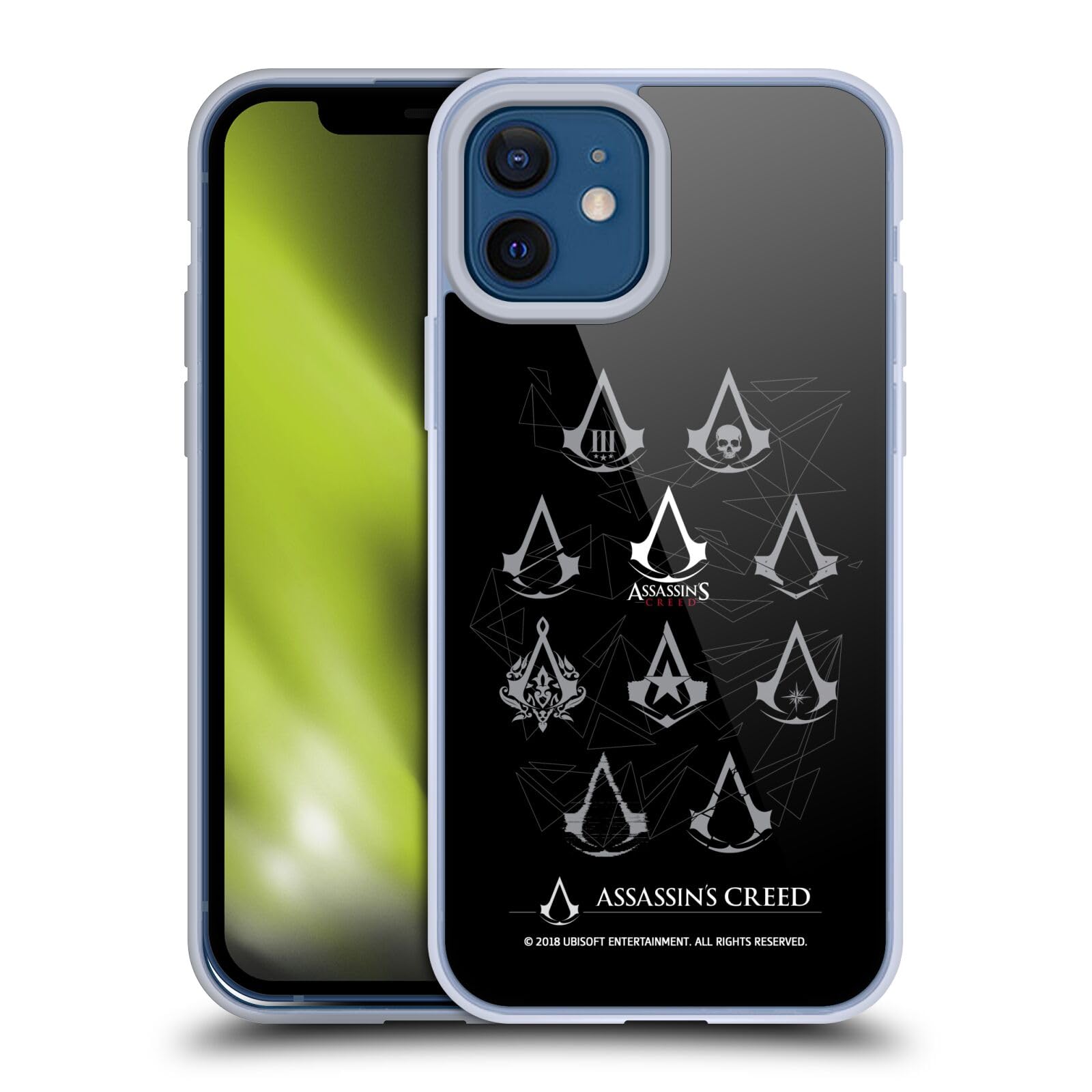 Officially Licensed Assassin's Creed Geometric Crest Legacy Logo Soft Gel Case for iPhone 12/12 Pro - Durable Protective Phone Cover for Gaming Fans & AC Collectors | Perfect for Cosplay, Conventions & Everyday Use
