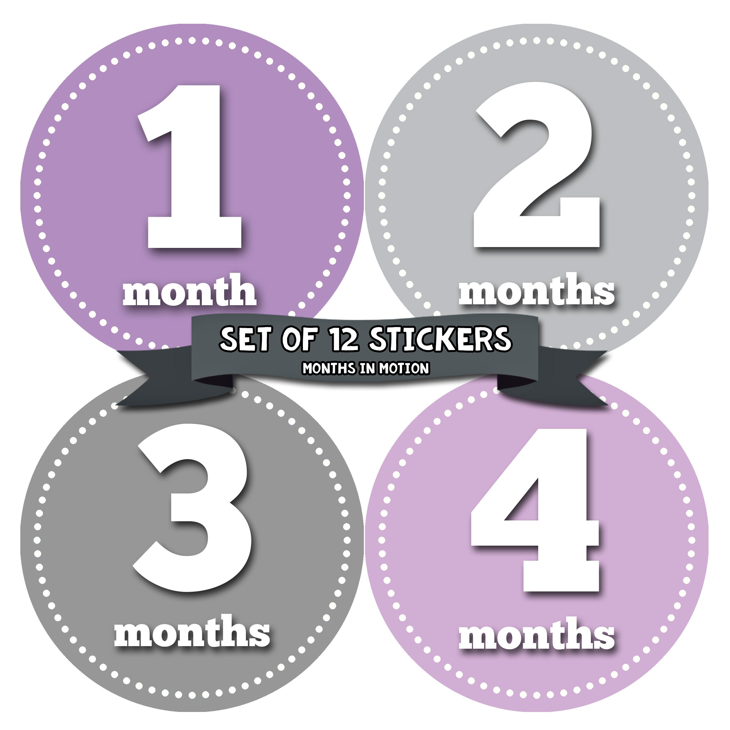 Baby Milestone Stickers - Newborn Monthly Growth Stickers for Boys & Girls | Infant Photo Props | Perfect for Baby's First Year Photo Album, Monthly Growth Tracking & Nursery Decor (Style 054)
