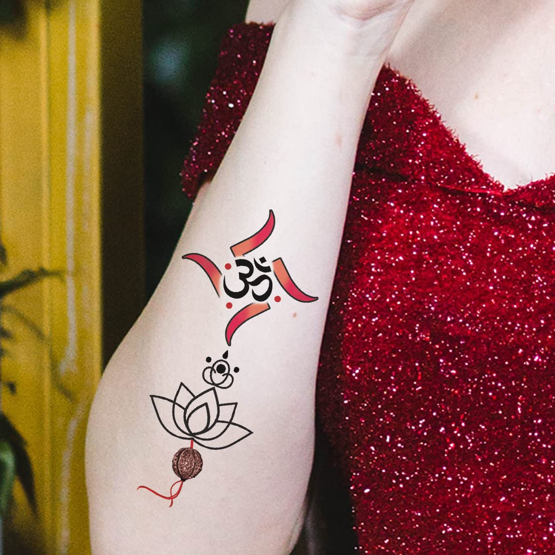 Waterproof Om Symbol Temporary Tattoos for Men & Women - Lasting Fake Tattoos for Yoga, Festivals & Spiritual Events