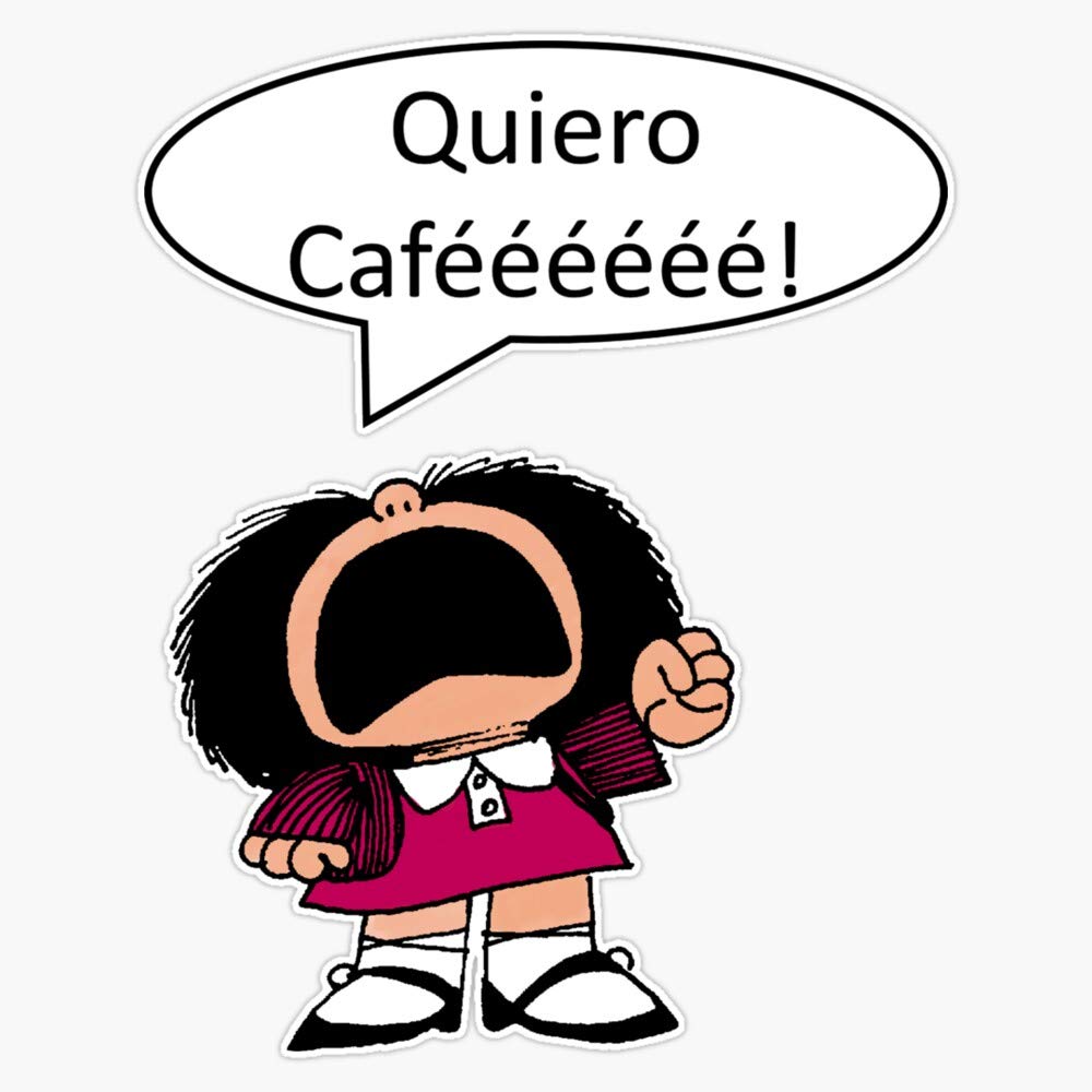 Premium Mafalda Coffee Vinyl Decal Sticker - 5 Inch Waterproof Wall Art for Laptop, Window, Car Bumper - Perfect for Coffee Lovers & Office Decor