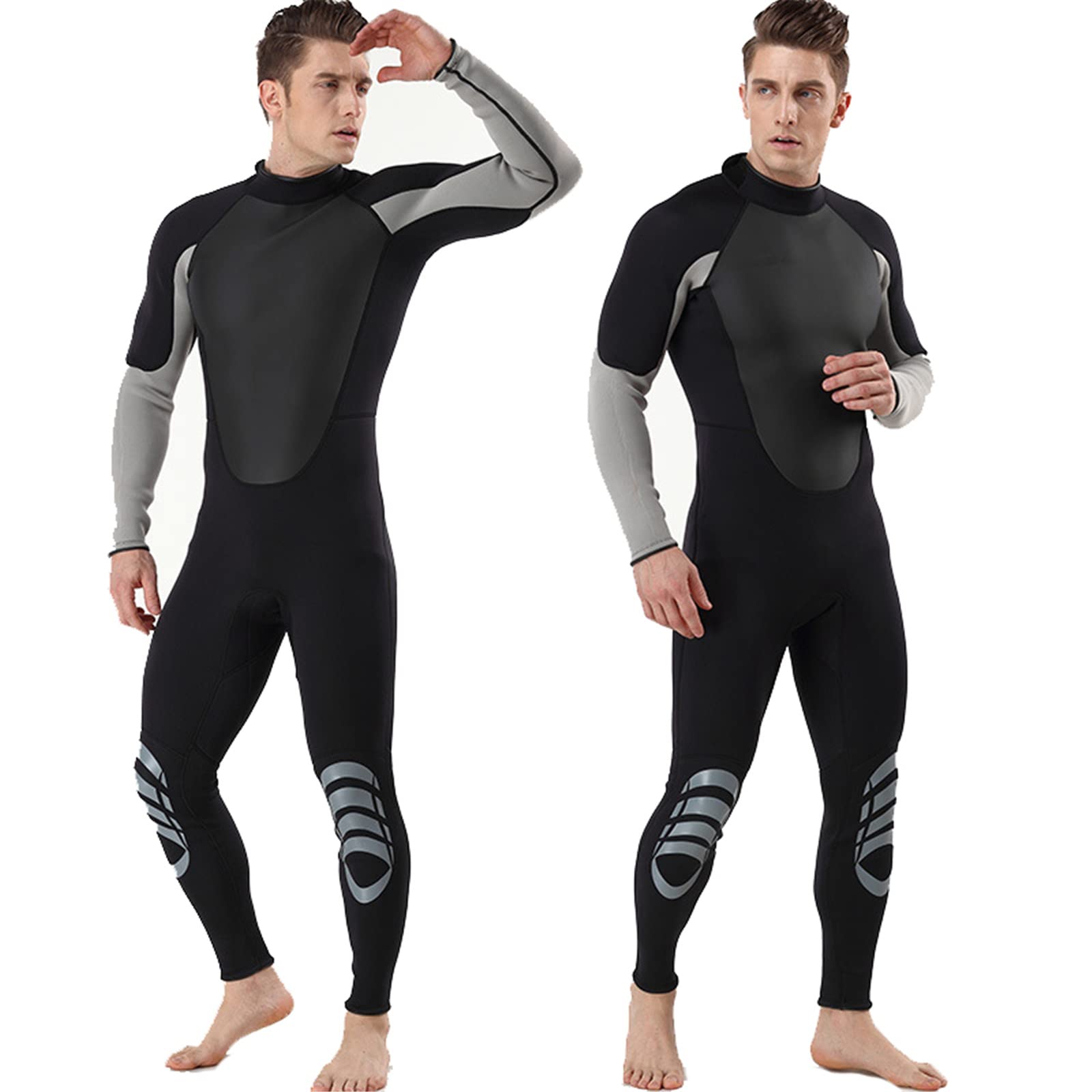 3mm Neoprene Wetsuit for Men - Full Body Scuba Diving Suit with Back Zip & Long Sleeve - Perfect for Snorkeling, Surfing, Swimming & Water Sports
