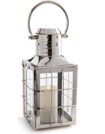 Vintage Nickel Maritime Outdoor Lantern - 17.5 Inch Classic Nautical Lighting for Porch, Patio & Garden Decor | Weather-Resistant & Durable Design