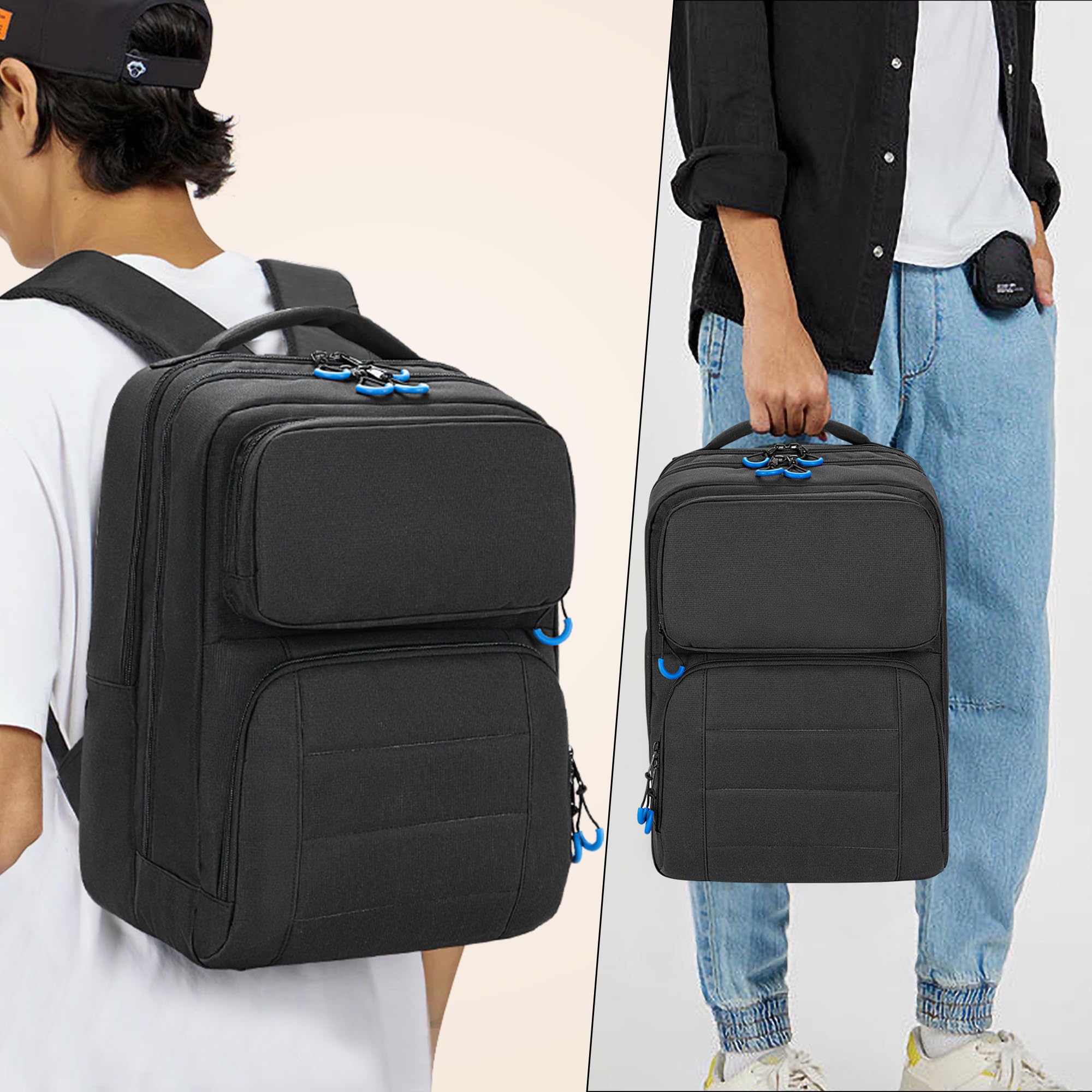 Steam Deck Backpack - Travel Case with Game Card Holder, Multiple Pockets for Headset, Docking Station & Controllers (Patent Design) - Perfect for Gaming On-The-Go & Travel Accessories
