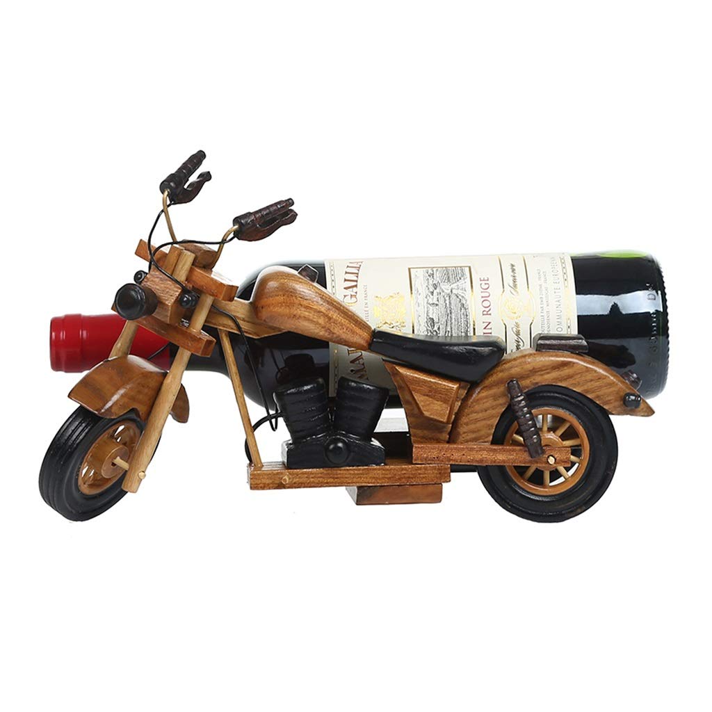 Vintage Wooden Motorcycle Wine Bottle Holder - Handcrafted Bar Decor Sculpture & Wine Rack for Home, Office, or Restaurant - Perfect Gift for Wine Lovers & Unique Home Decor Accessory