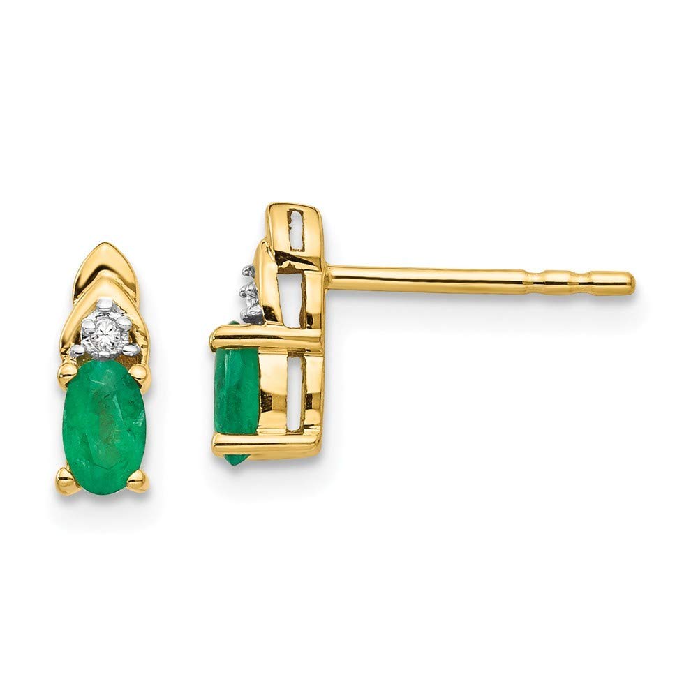 14K Gold Diamond & Emerald Earrings for Women - Elegant Dangle Drop Earrings for Wedding, Party & Special Occasions | Roy Rose Jewelry