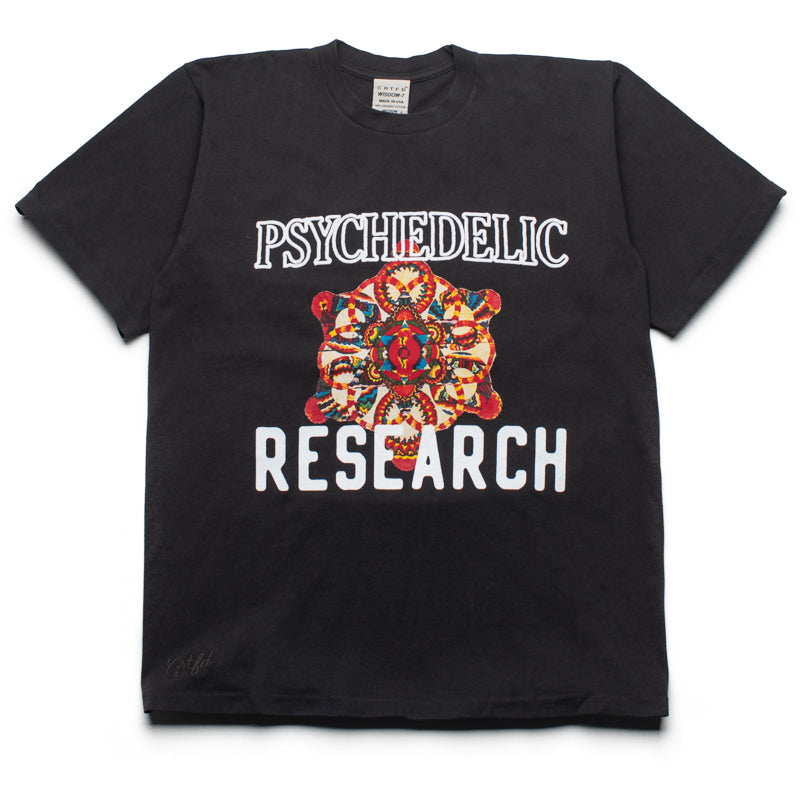 CRTFD Psychedelic Research Vintage Black T-Shirt - Retro Graphic Tee for Music Festivals & Streetwear Fashion