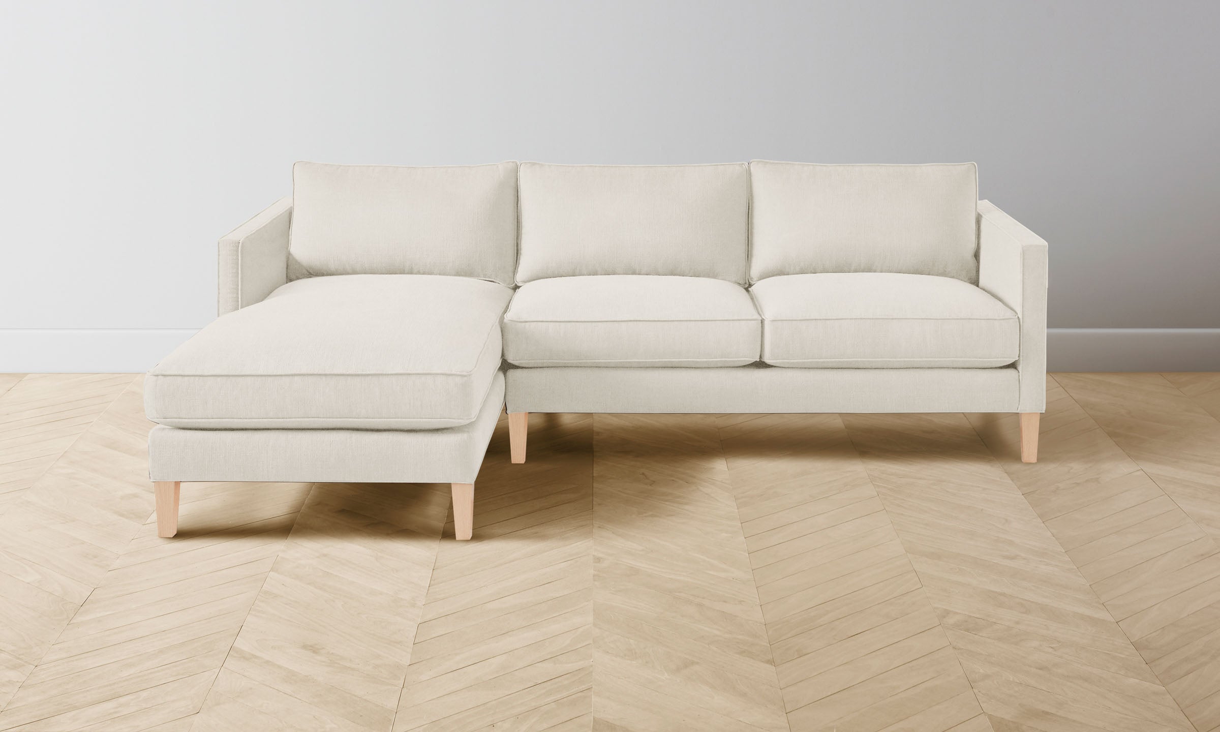 The Crosby Sectional Sofa - Italian Brushed Wool in Vanilla | Luxury Living Room Furniture for Modern Homes