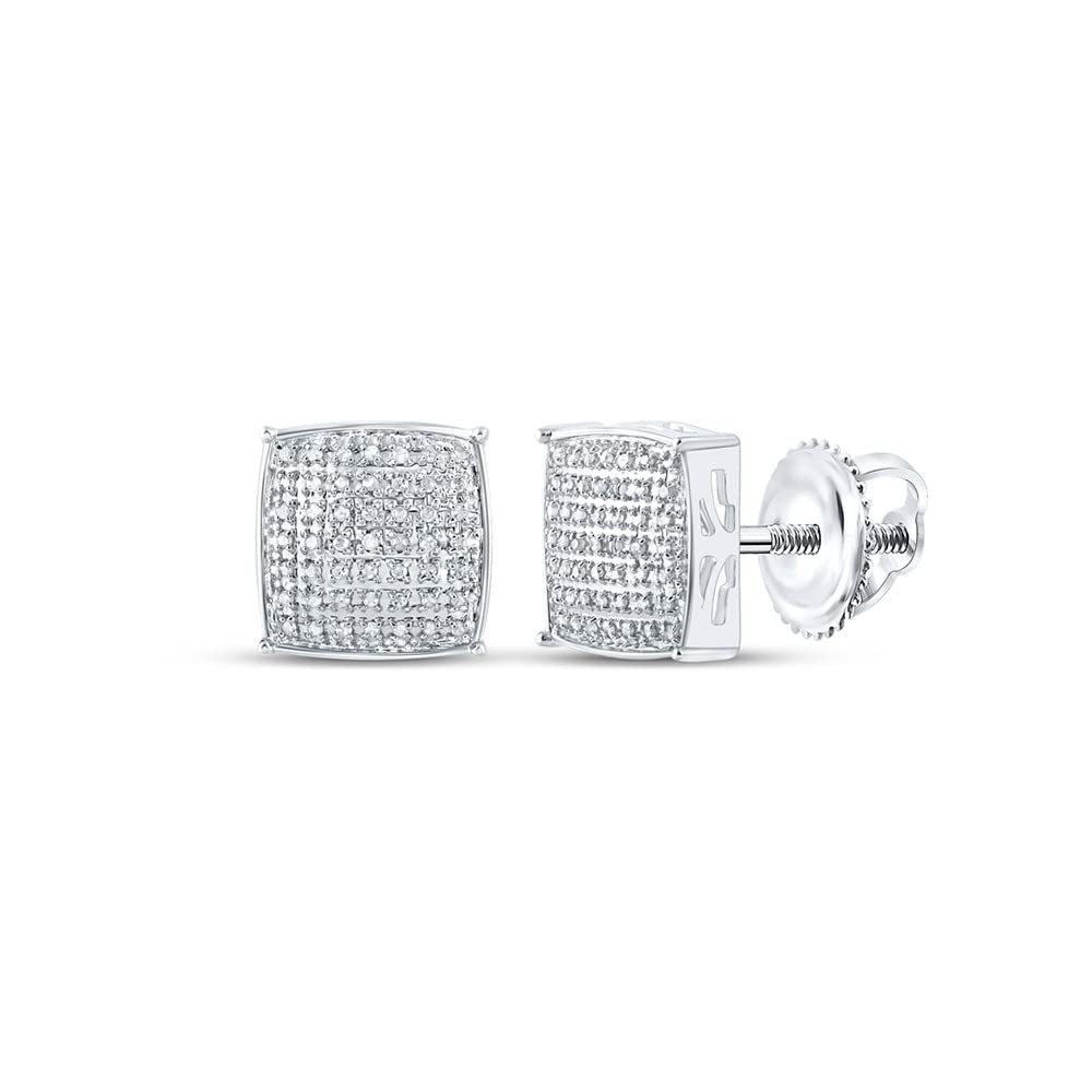 10K White Gold Round Diamond Stud Earrings 1/3 Carat Total Weight (CTTW) - Perfect for Weddings, Anniversaries & Special Occasions