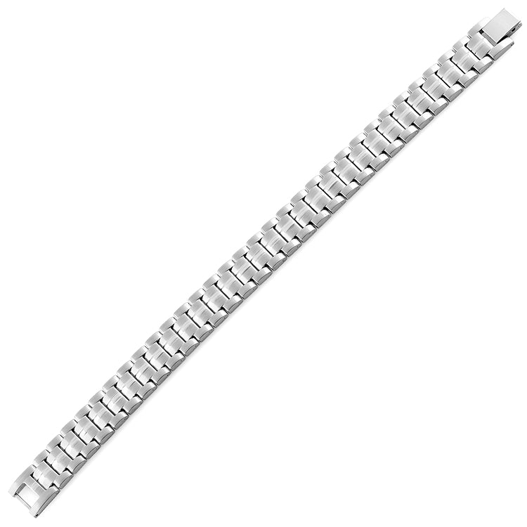 Premium Stainless Steel Ridged Link Bracelet for Men & Women - Adjustable Luxury Jewelry for Everyday Wear, Gifts & Special Occasions