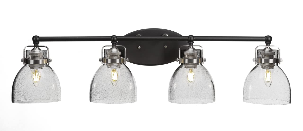 Easton 4-Light Bathroom Vanity Light Fixture - Matte Black & Brushed Nickel Finish (1934-MBBN-4119) - Perfect for Modern Bathrooms, Powder Rooms and Spa-Like Retreats