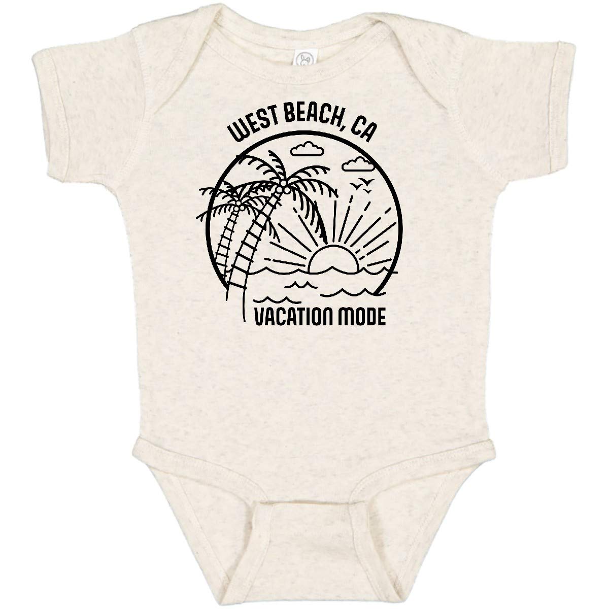 Inktastic Summer Vacation Mode West Beach California Baby Bodysuit - Cute Outfit for Beach Trips & Family Photos