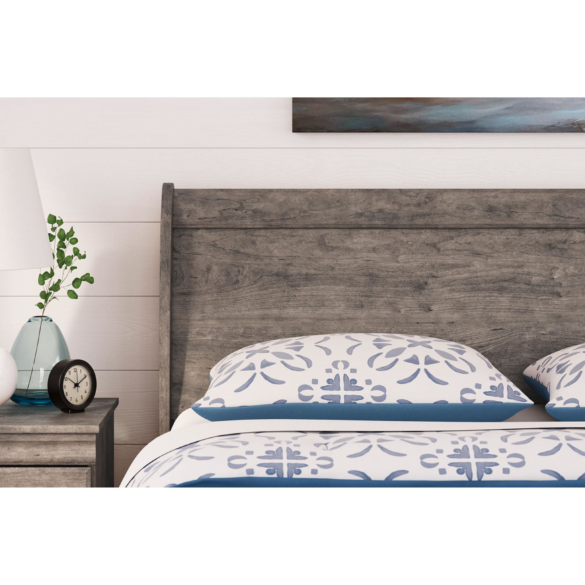 Bayzor 5-Piece King Size Bedroom Set in Gray - Modern Bed Frame, Nightstands & Dresser for Master Bedroom Decor