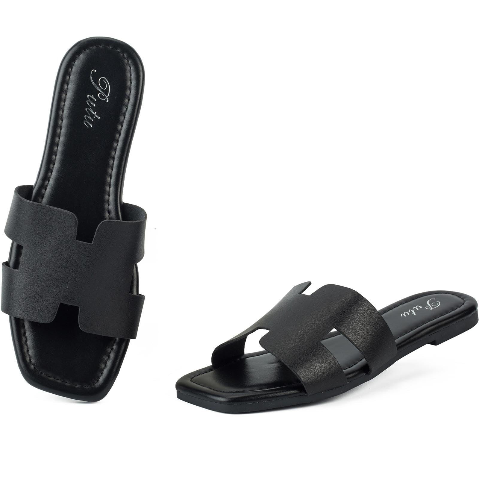 Putu Women's Flat Sandals - Comfortable Summer Slide Sandals for Beach, Pool & Casual Outings | Cute & Stylish Open-Toe Footwear