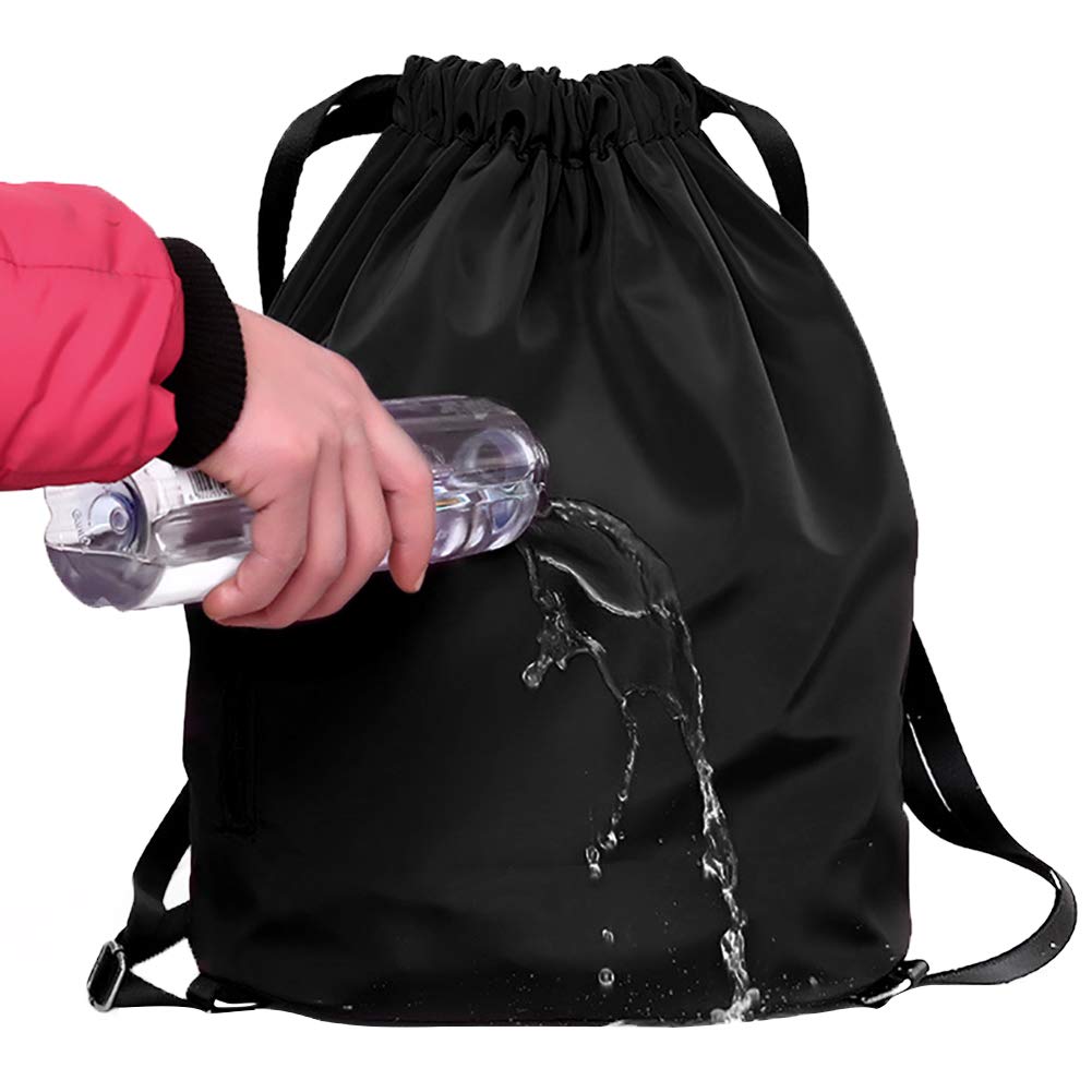 Waterproof Drawstring Sports Bag - Lightweight Sackpack Backpack for Men & Women - Gym, Travel, Beach & Outdoor Activities