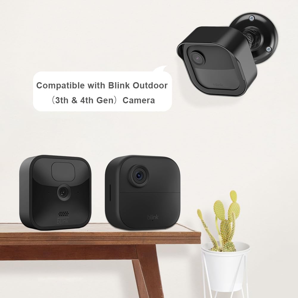 Blink Camera Wall Mount for Blink Outdoor (4th Gen & 3rd Gen) - Weatherproof Protective Housing, 360° Adjustable Security Camera Mount - Perfect for Home Surveillance & Outdoor Monitoring (Black)