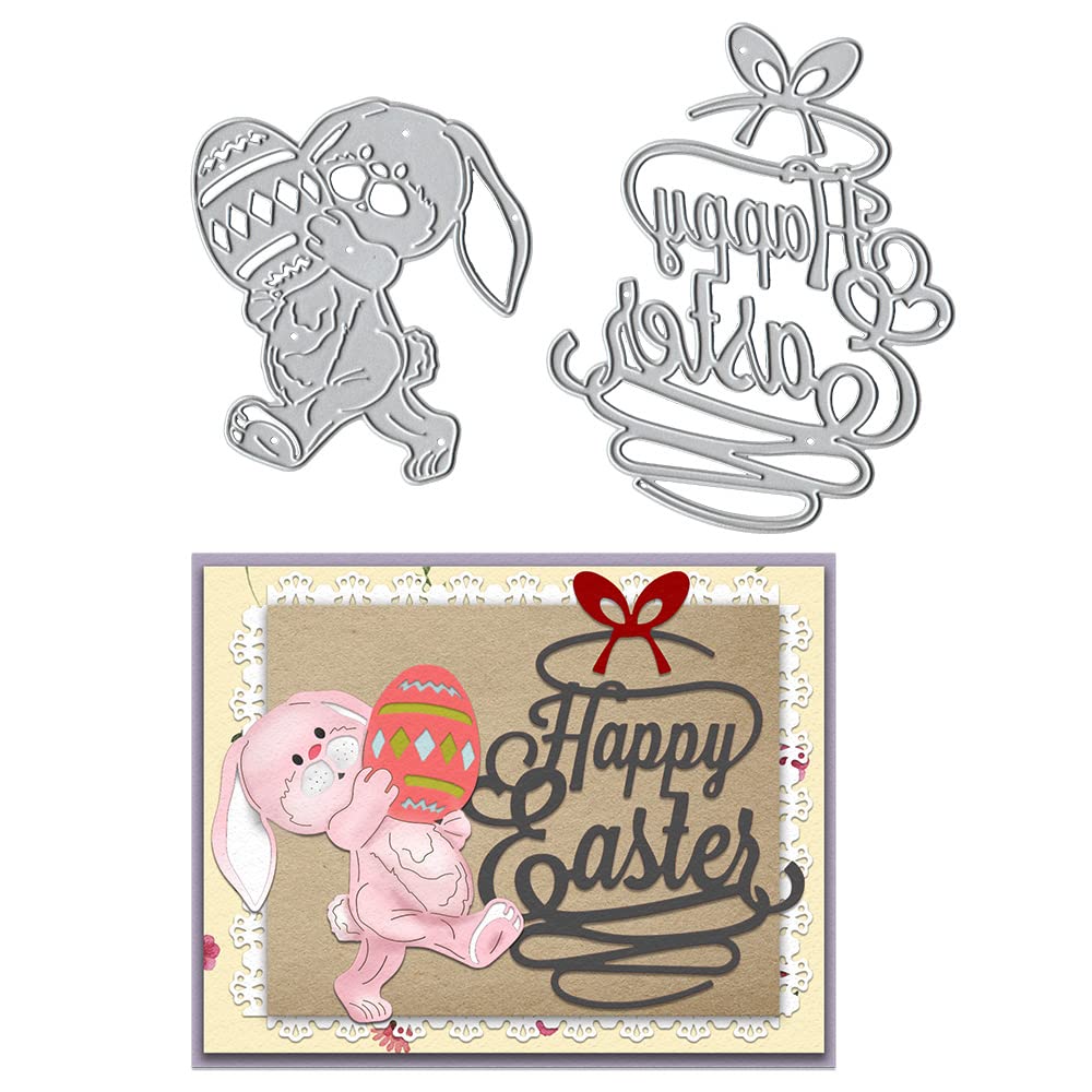 Easter Bunny Frame Cutting Dies for Card Making, Scrapbooking, Photo Albums - Easter Egg Dies, Stencils, Embossing Templates for DIY Craft Projects - Perfect for Easter Decorations, Greeting Cards, and Handmade Gifts