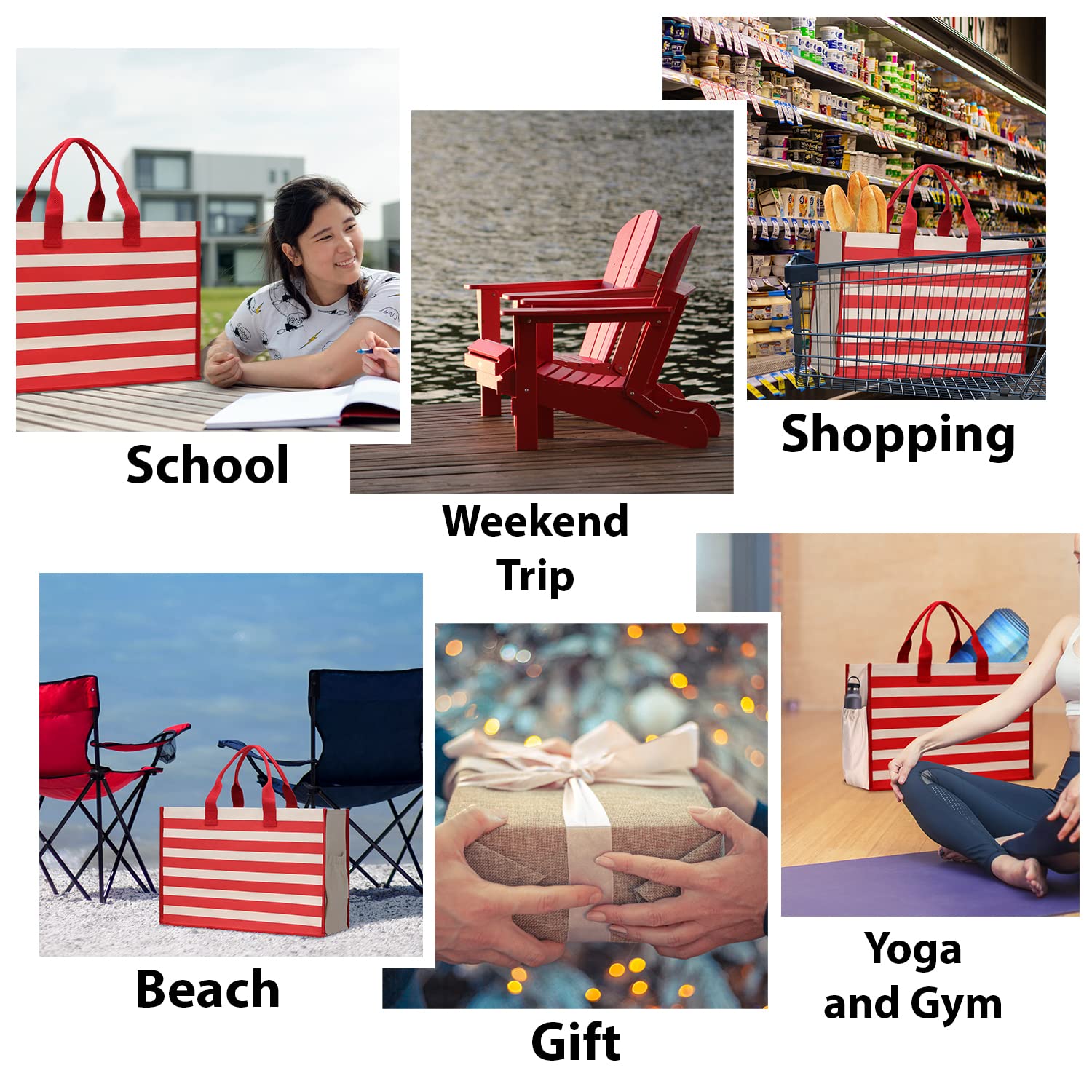 VANESSA ROSELLA XL Beach Tote Bag - Cotton Canvas Zipper Tote for Pool, Travel & Picnic