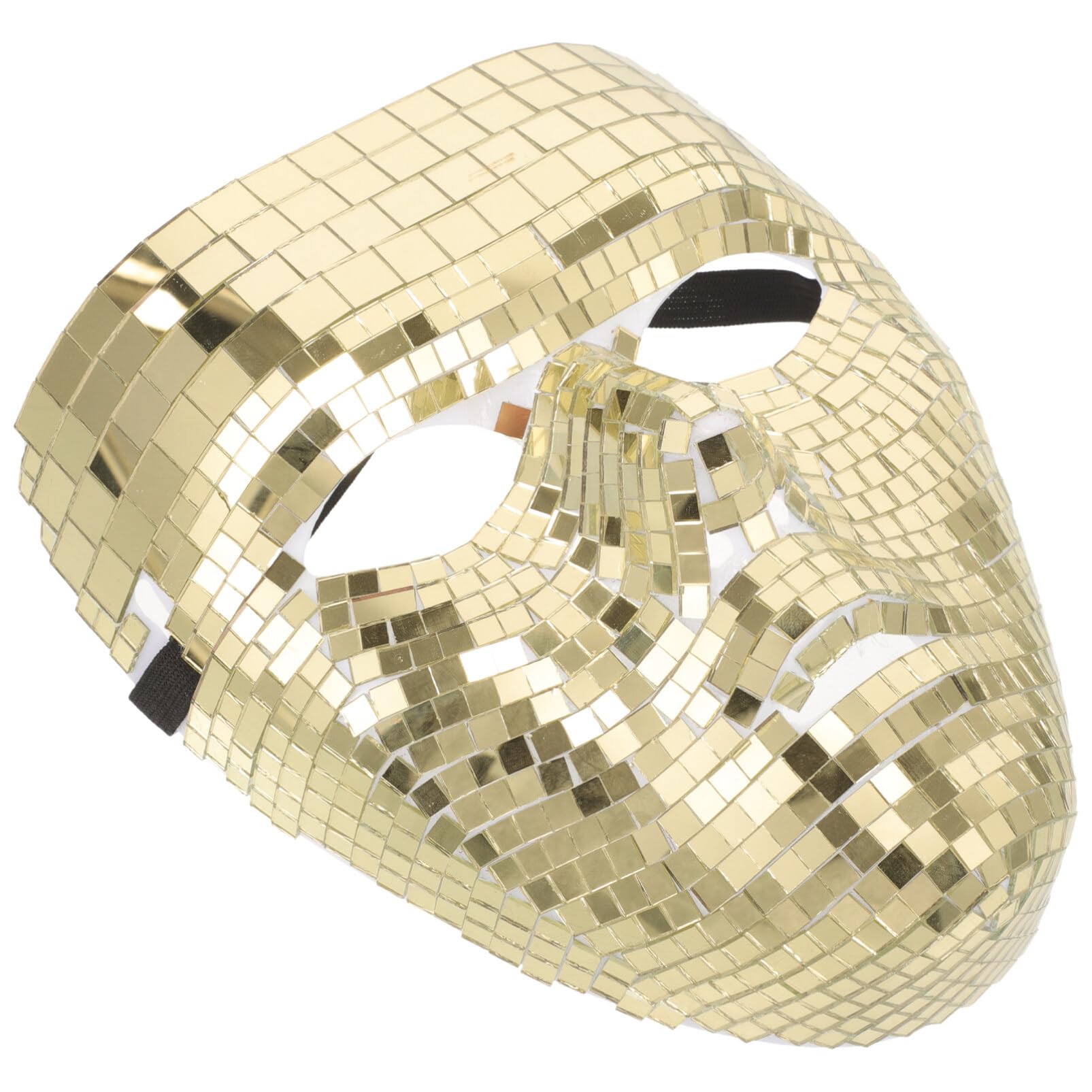 ABOOFAN Disco Ball Glitter Venetian Mask - Golden Mirror Glass Masquerade Face Mask for Costume Parties, Halloween, Mardi Gras & Themed Events - Unisex Retro Fancy Dress Accessory