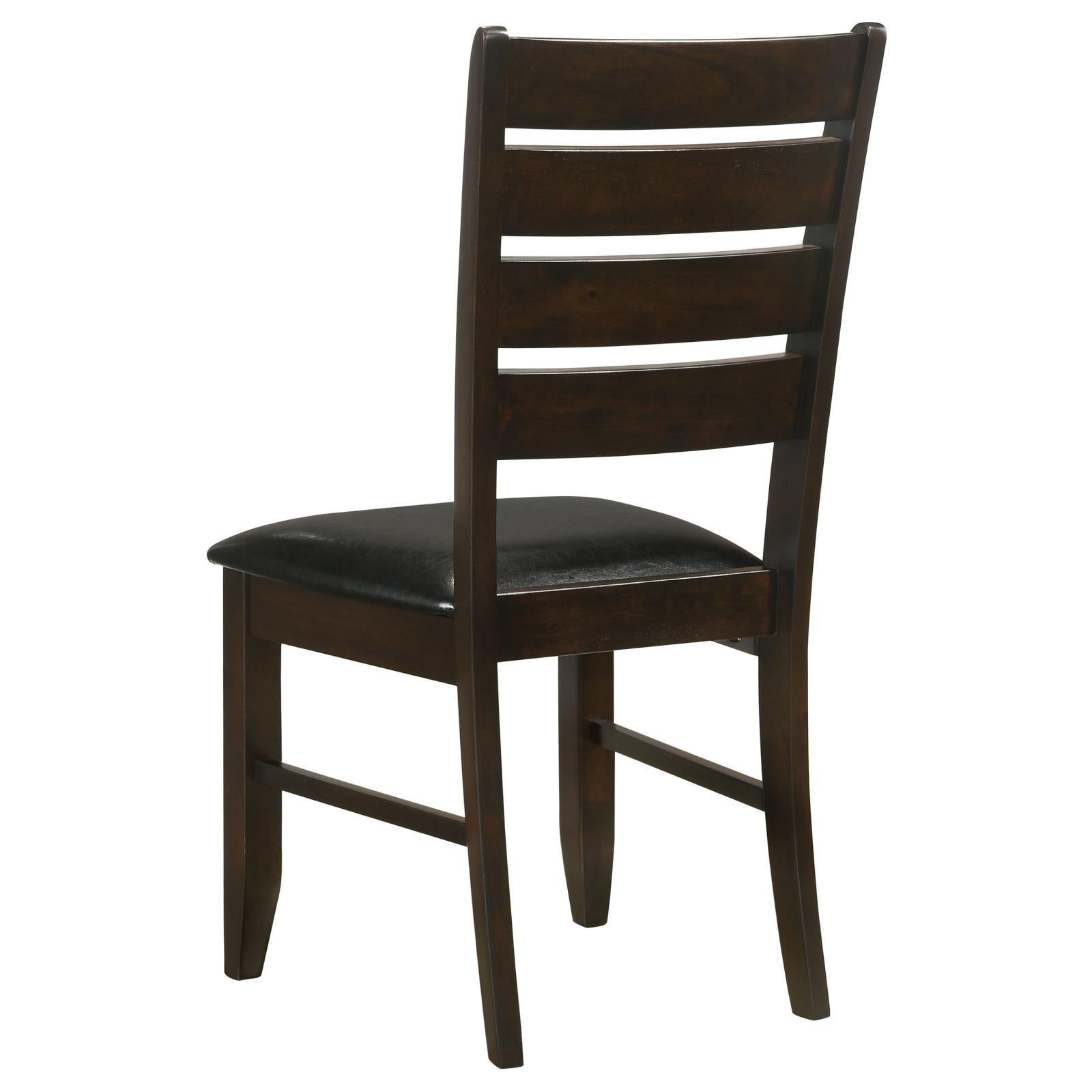 2-Pack Black Padded Side Chairs with Cappuccino Upholstery - Modern Dining Chairs for Kitchen, Breakfast Nook, or Small Space Decor