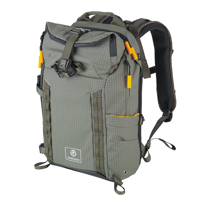 VEO Active 42M Khaki Green Camera Backpack with USB Charger Port - Waterproof DSLR Bag for Travel, Hiking & Photography | Fits Laptop & Camera Gear