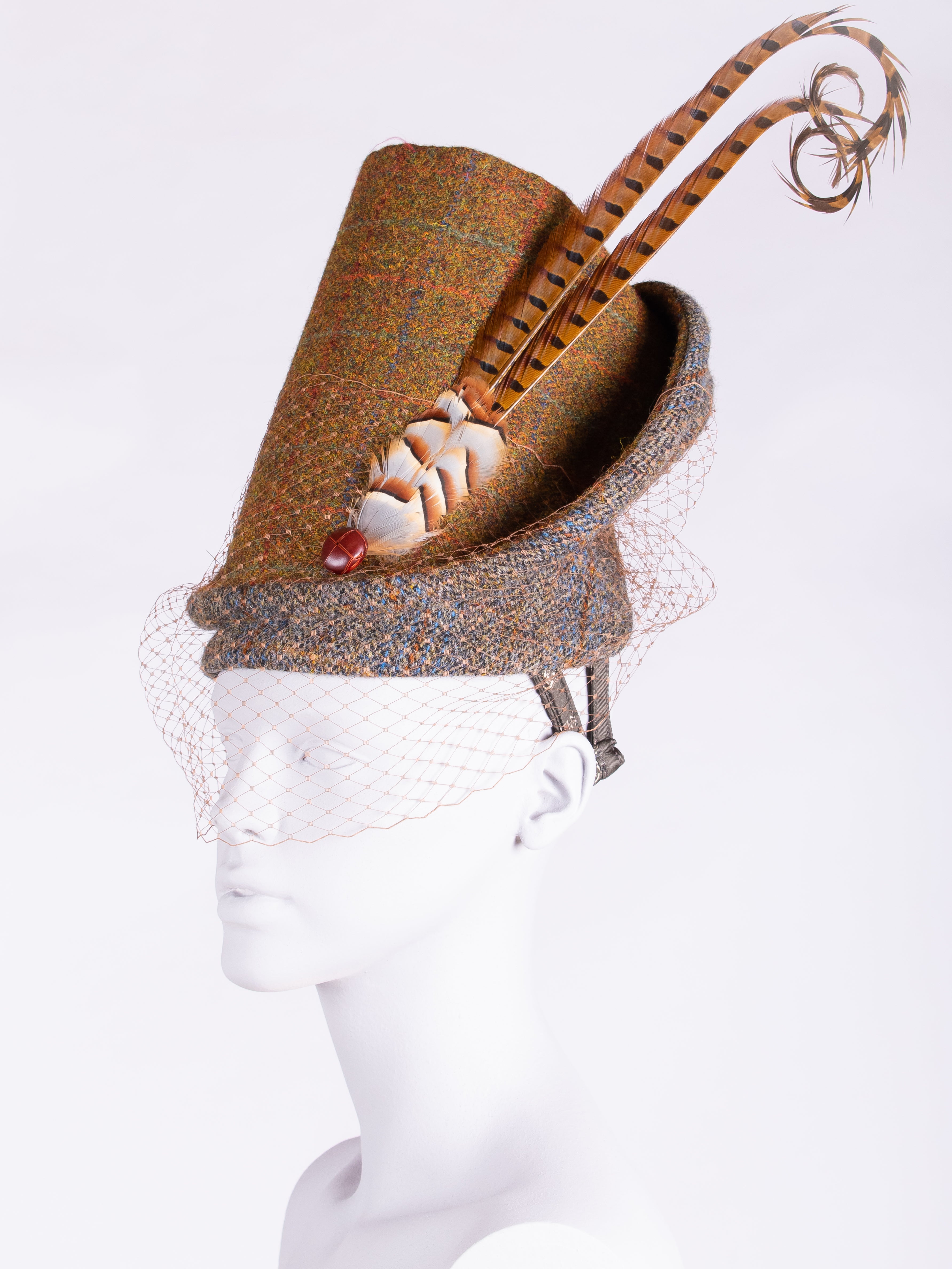 Highland Duchess Wedding Veil - Rust & Sage Bridal Headpiece for Rustic and Boho Weddings