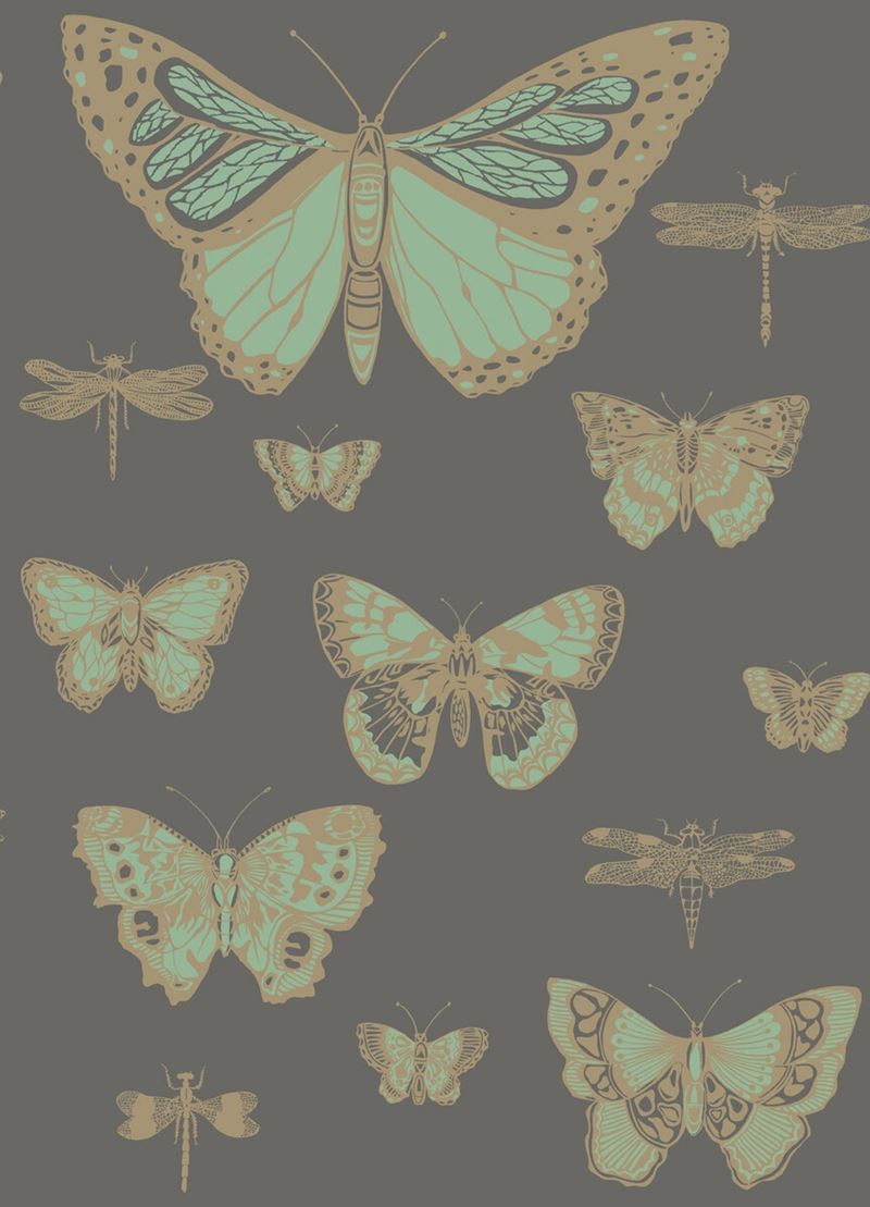 Cole & Son Wallpaper - Butterflies & Dragonflies Floral Design for Living Room, Bedroom, or Nursery Decor | Premium Peel & Stick Wall Mural