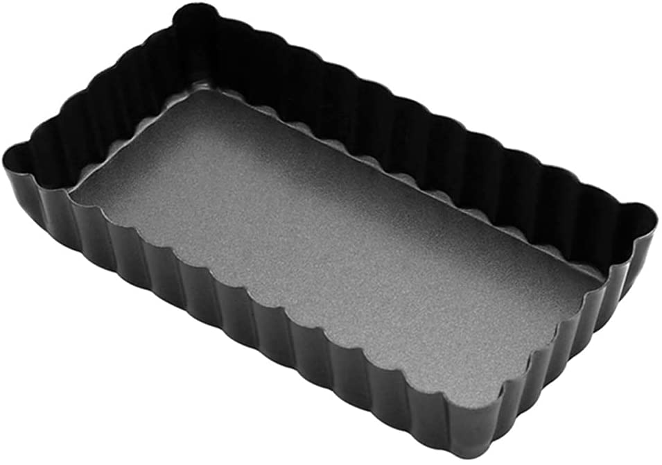 Premium Stainless Steel Pizza Pan - Non-Stick Baking Tray for Pies, Cakes & Pastries - Removable Bottom Round Mold - 4 Inch Rectangle - Perfect for Home Baking, DIY Desserts & Professional Kitchen Use