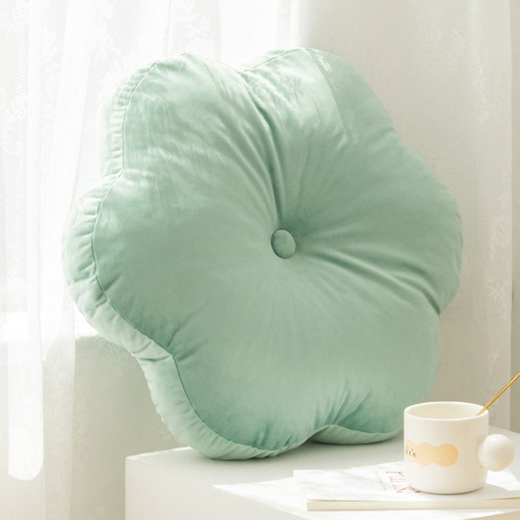 Luxury Floral Velvet Cushion Pillow - Soft Decorative Throw Pillow Cover for Sofa, Bed, Chair - Home Decor Accent for Living Room, Bedroom, Nursery