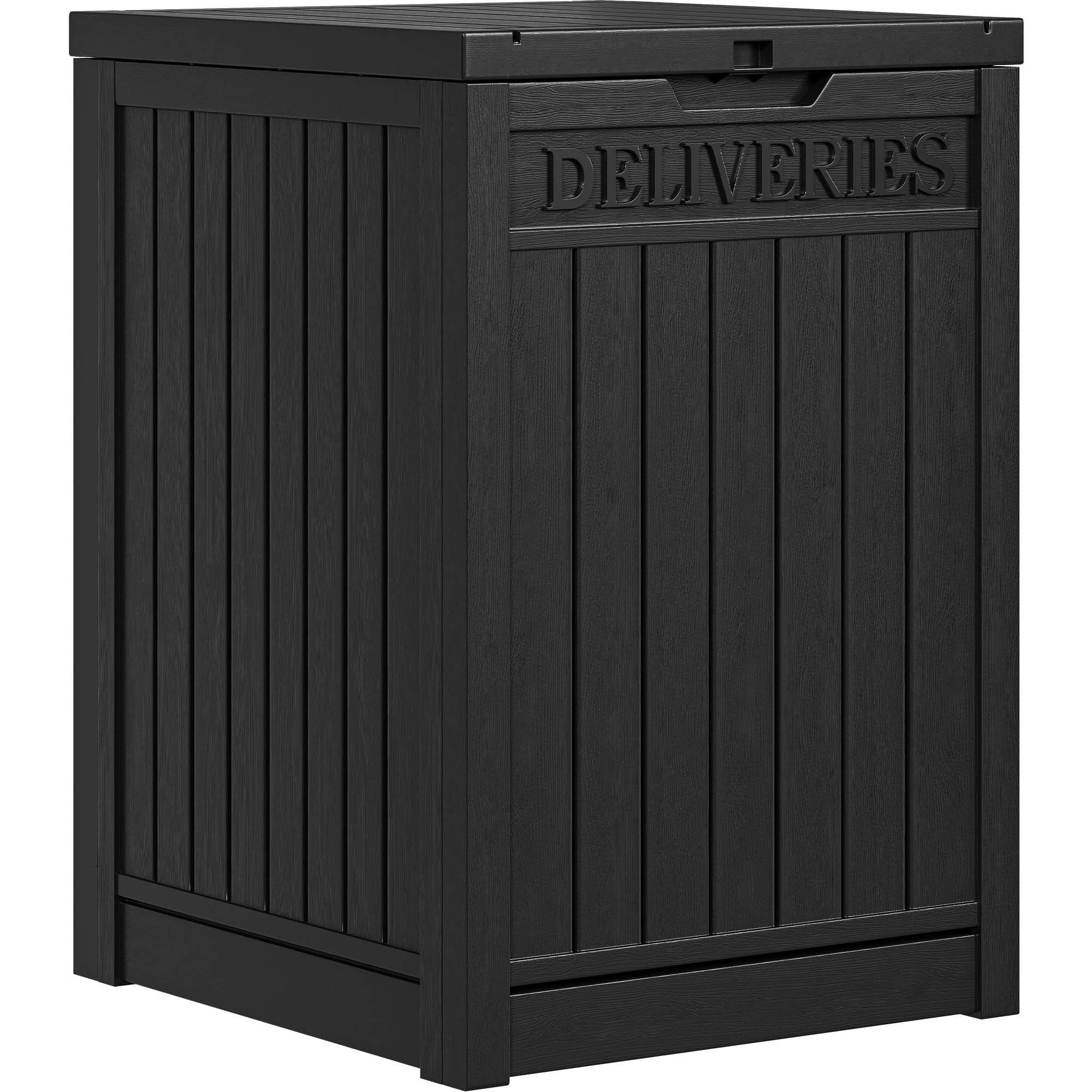 YITAHOME 51 Gallon Resin Outdoor Storage Box with Lock - Waterproof Deck Box for Porch, Patio, or Curbside - Secure Package Delivery Storage Container (Black) - Ideal for Mail, Packages, Cushions, and Outdoor Gear