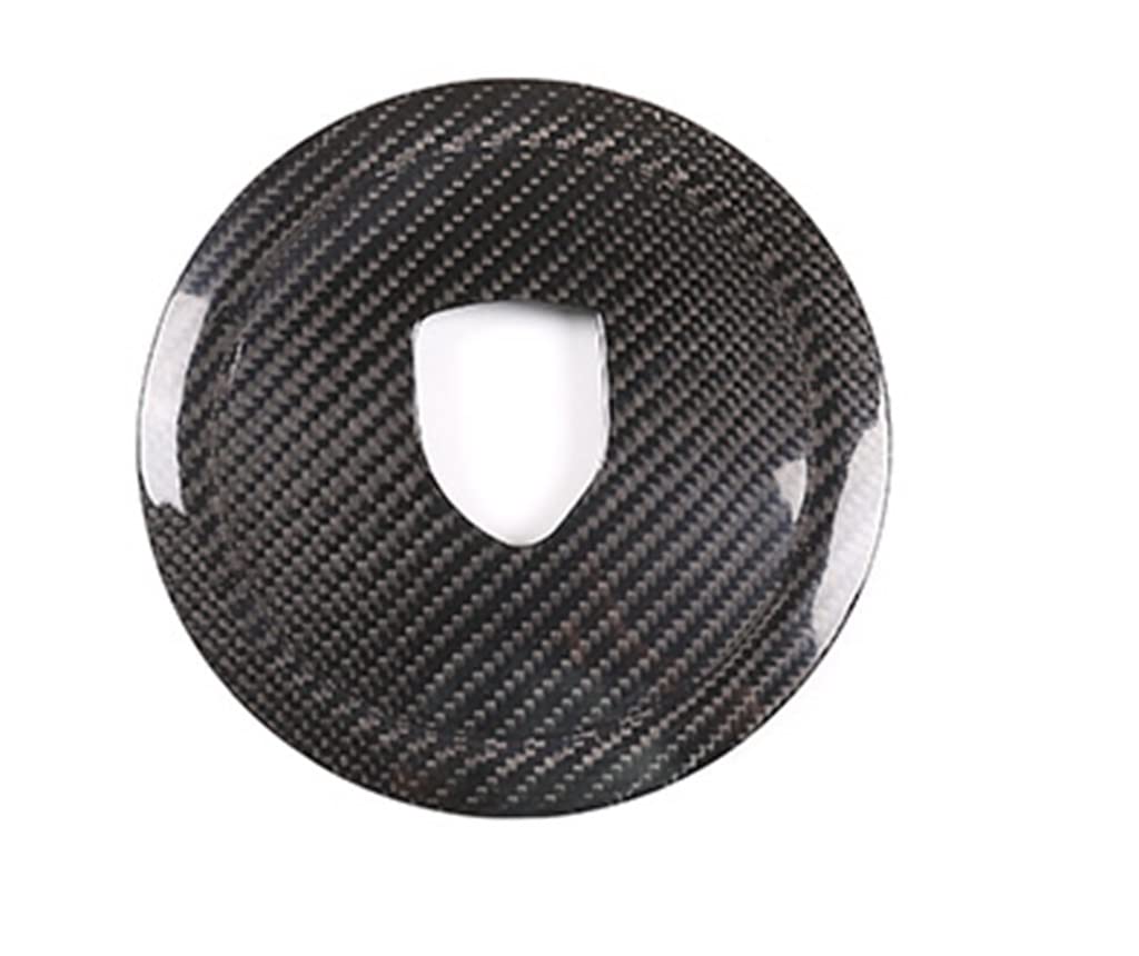 Premium Carbon Fiber Steering Wheel Center Cover for Porsche Cayenne 2010-2014 | Black Replacement Trim | Enhances Interior Style & Protects OEM Wheel Hub | Perfect for Car Enthusiasts & Luxury Vehicle Upgrades