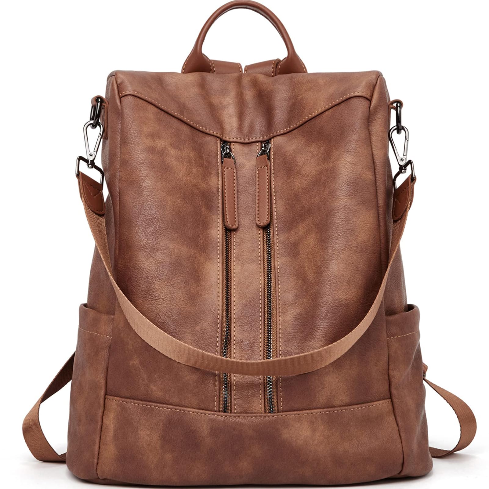 BROMEN Women's Leather Backpack Purse - Anti-Theft Fashion Shoulder Bag & Handbag for Work, Travel & Daily Use | Stylish Bookbag for College, Commuting & Shopping