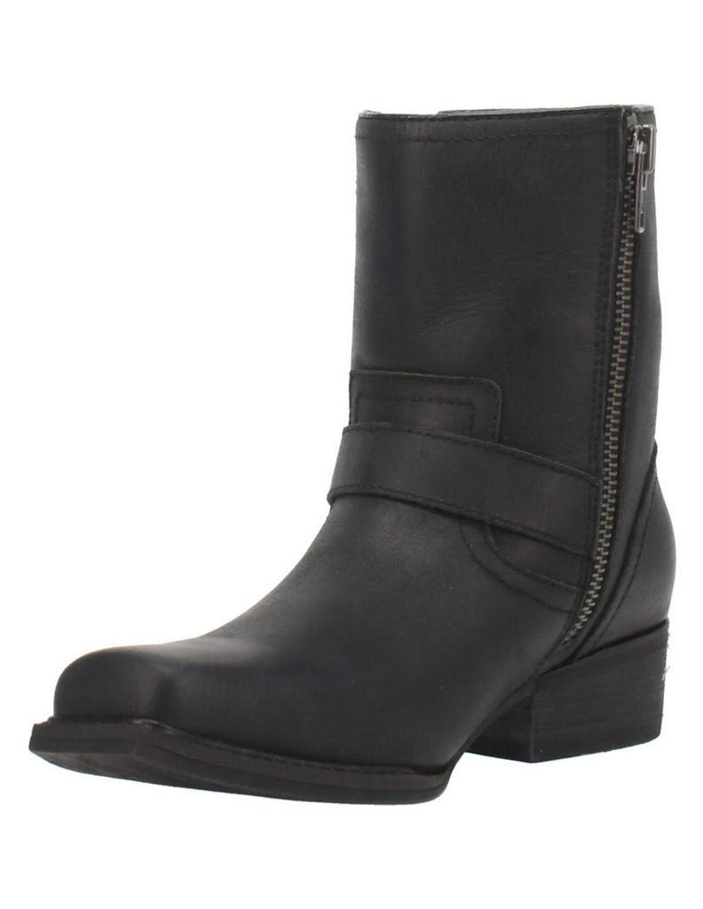 Dingo Men's Hackett Motorcycle Boots - Black Ankle Boots for Riding & Casual Wear | Durable Leather Biker Shoes for Motorcycle Enthusiasts & Everyday Use