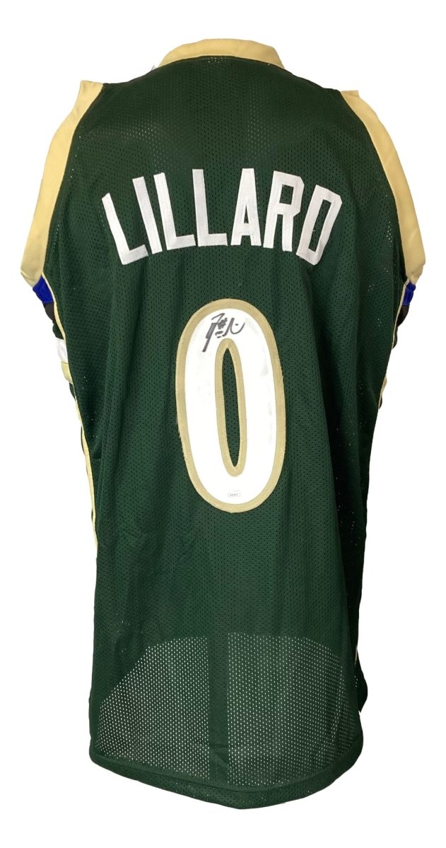 **Authentic Damian Lillard Milwaukee Bucks Green Signed Basketball Jersey with JSA Certification - Perfect for Collectors, Fans, and Sports Memorabilia Displays**