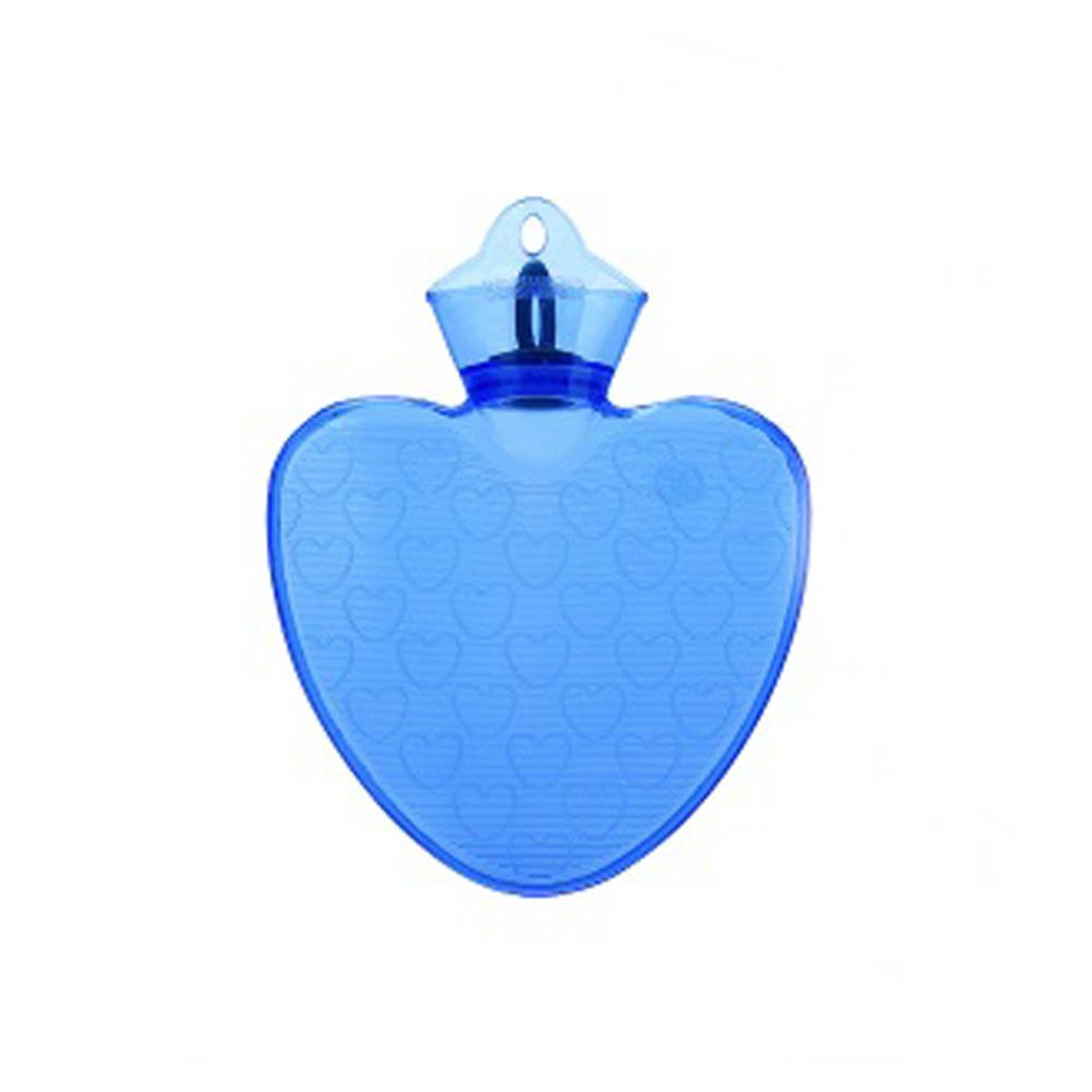 Heart-Shaped Blue Hot Water Bottle - 1L Safe & Leak-Proof for Pain Relief, Warmth & Comfort - Perfect for Cold Nights, Period Cramps & Cozy Relaxation