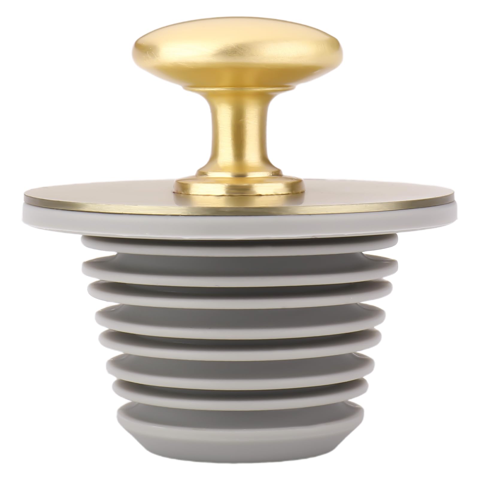 Universal Bathtub Drain Stopper - Rubber Drain Plug Replacement for Bathtubs & Bathroom Sinks (Gold, YGS8901) - Perfect for Leak Prevention & Water Conservation in Home Bathrooms