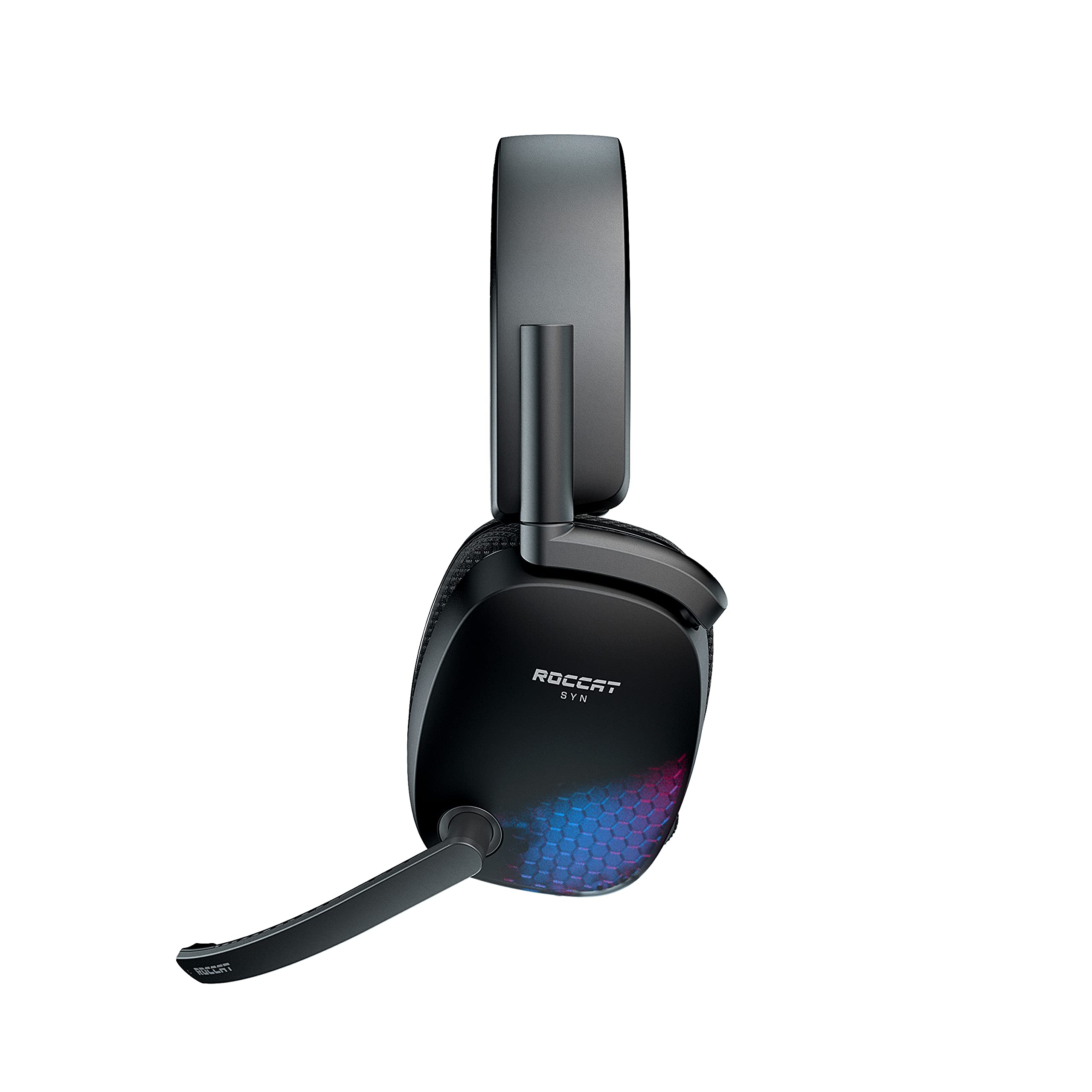 ROCCAT Syn Pro Air Wireless Gaming Headset for PC - Lightweight Design with 3D Surround Sound, Noise-Cancelling Mic, RGB AIMO Lighting & 24-Hour Battery Life - Large Black Computer Headphones for Competitive Gaming, Streaming & Esports