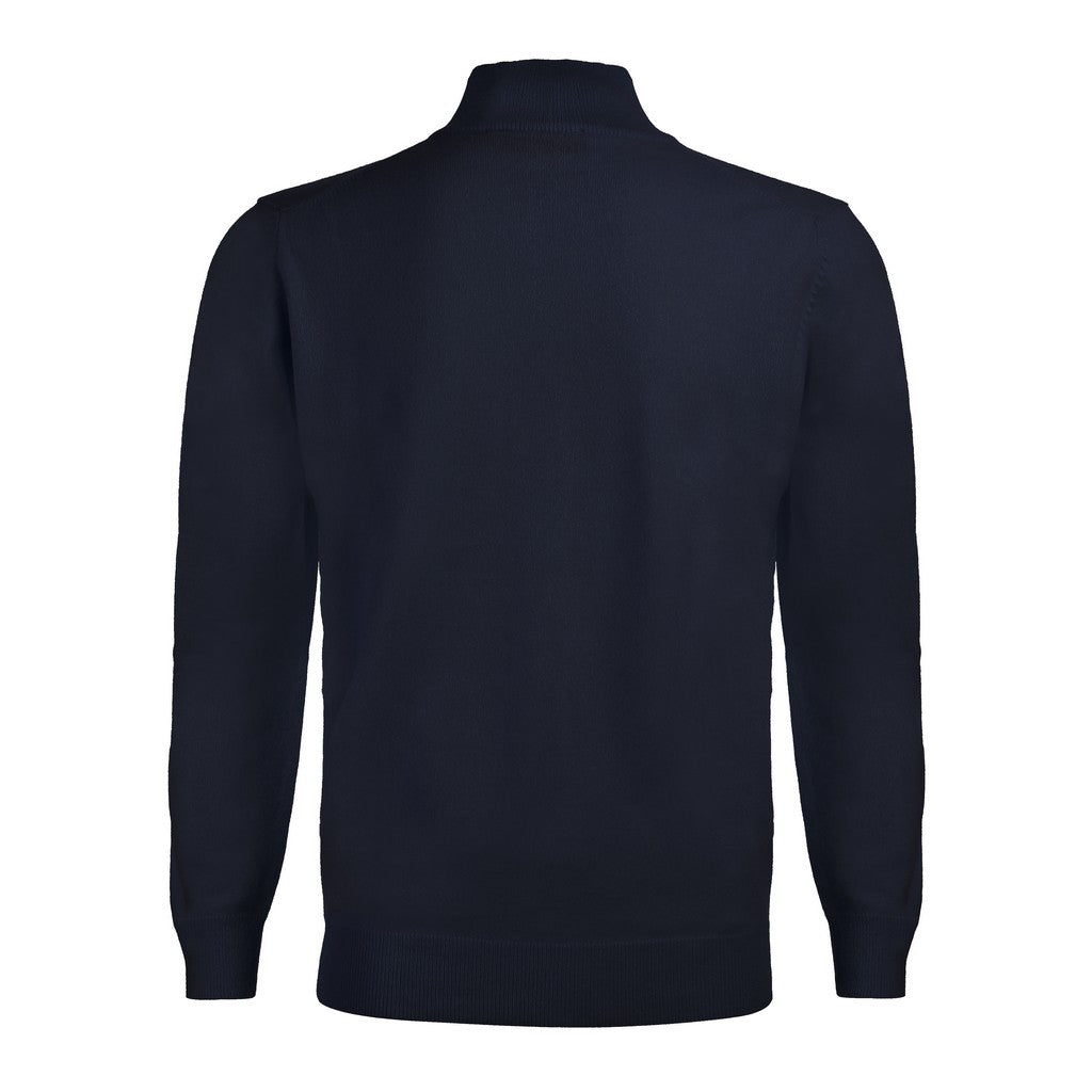 Premium 12GG Cashmere Quarter Zip Sweater for Men - Navy Blue | Warm & Soft Winter Pullover | Ideal for Office, Travel & Casual Outfits