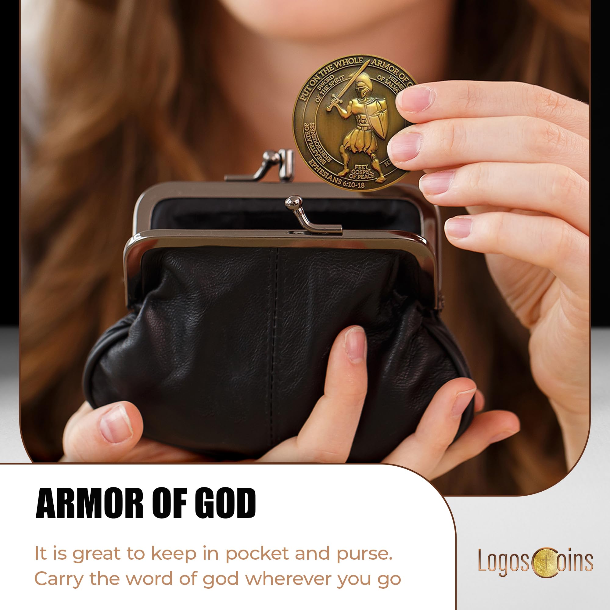 10pc Armor of God Challenge Coin Set - 1.75