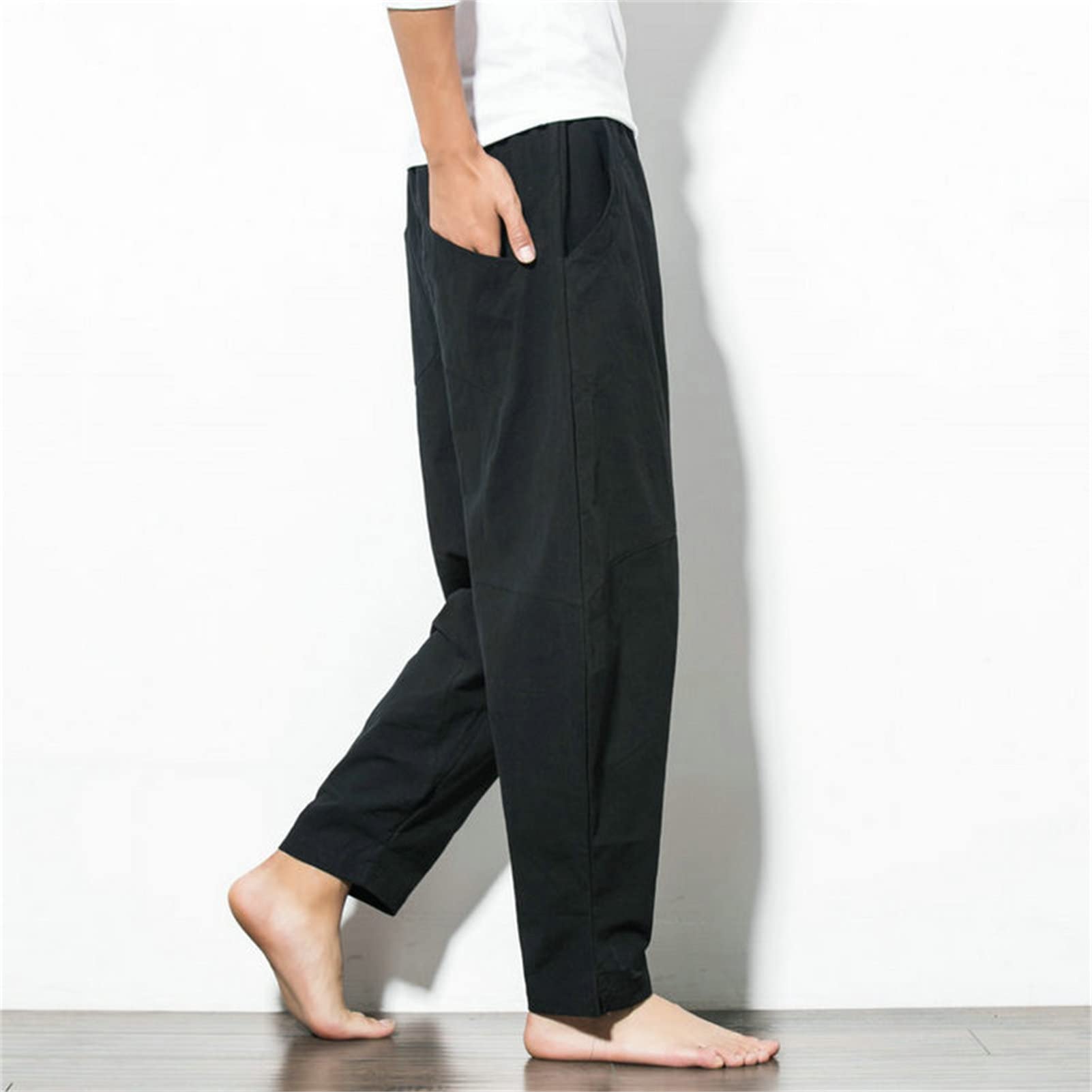 **Maiyifu-GJ Men's Hippie Harem Pants - Baggy Hip Hop Yoga Joggers Sweatpants with Elastic Waistband & Drop Crotch - Perfect for Yoga, Lounge & Streetwear Fashion**